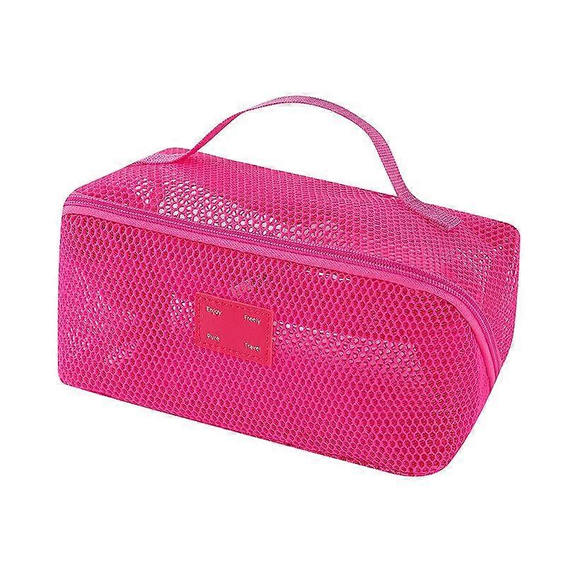 1PC Multi-Compartment Mesh Makeup Pouch Stylish Toiletry Bag with Sections 23x11x11cm