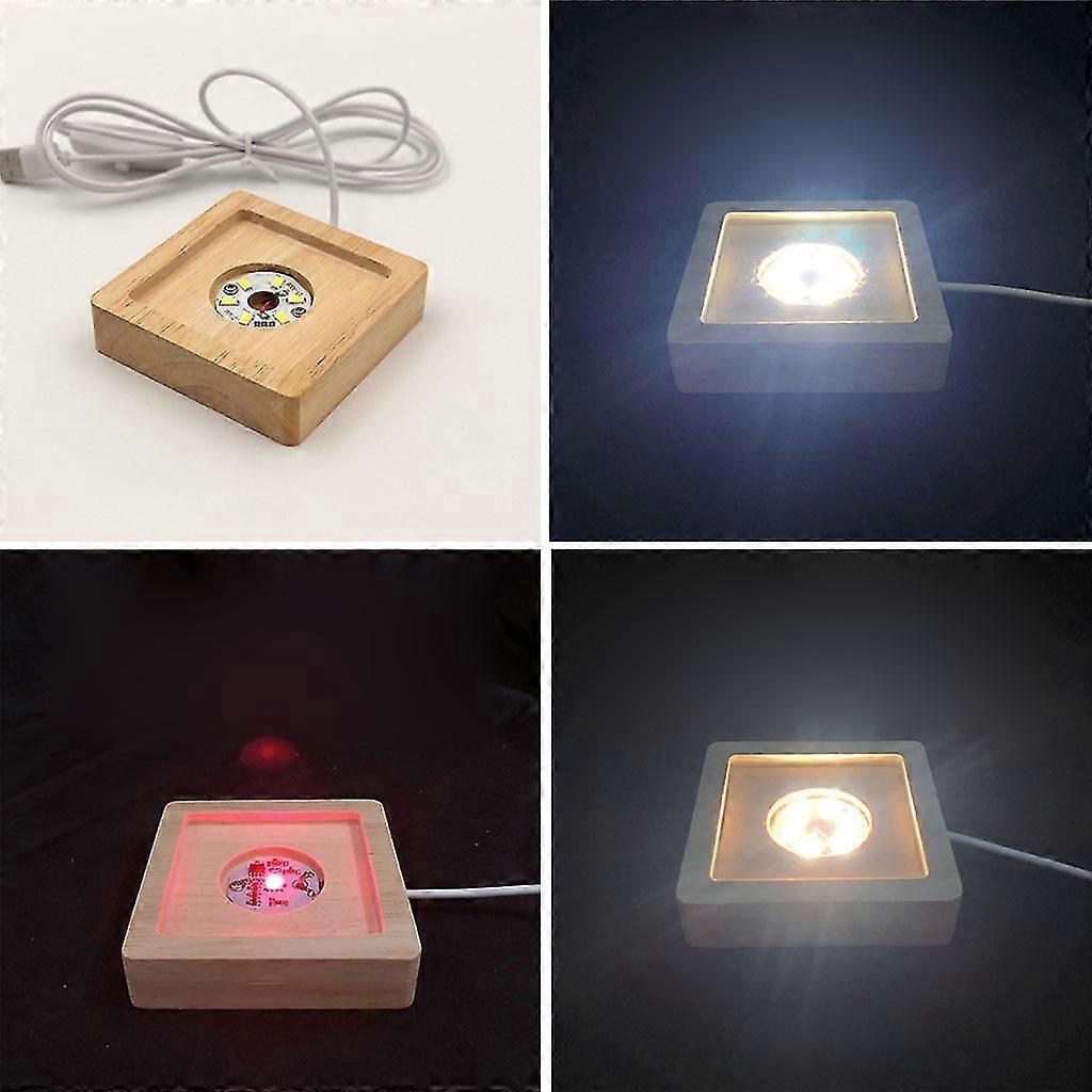 Wooden Light Stand Base Colorful /white/warm Light Led Lights Display Base-fg