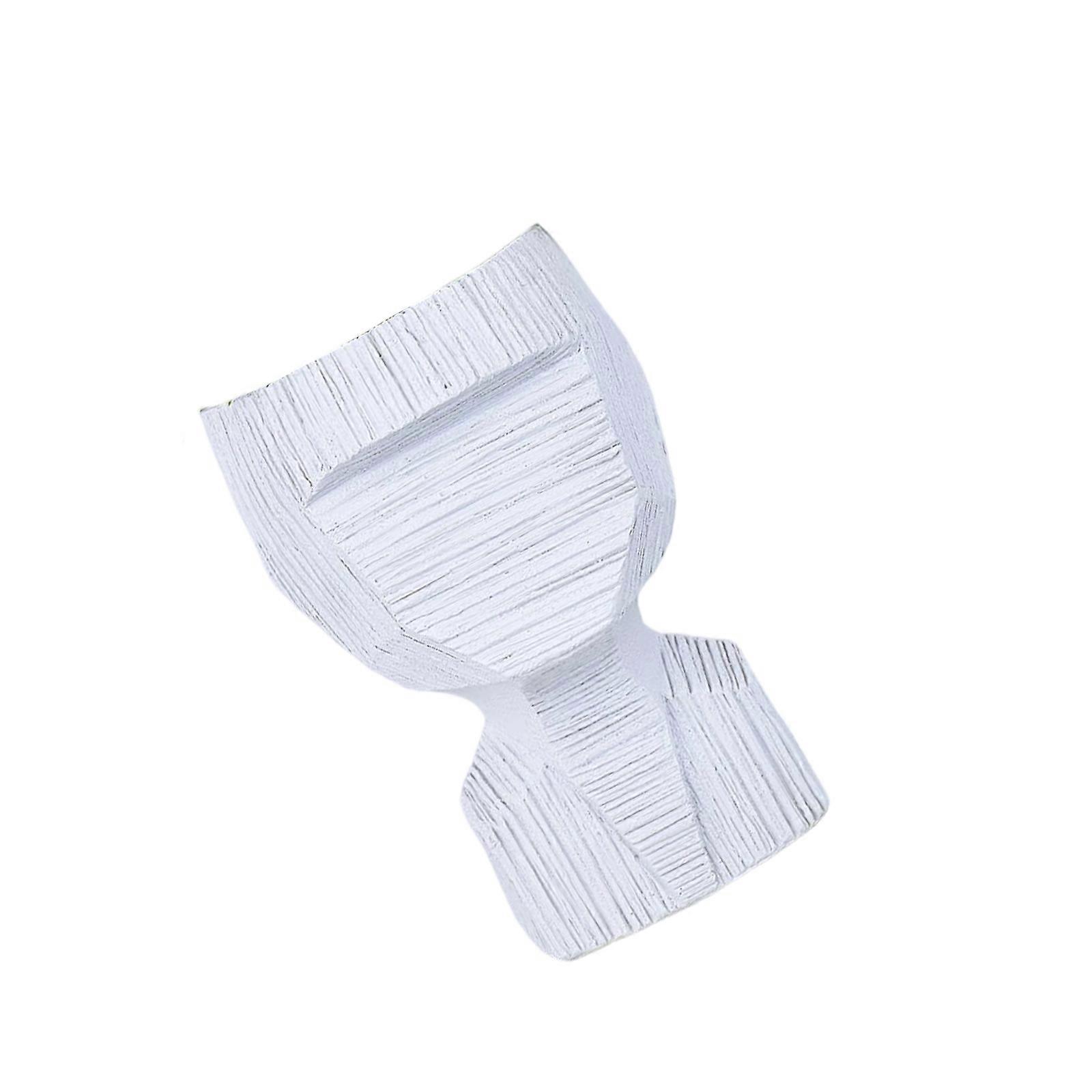 Multipurpose Textured Resin Planter Pot For Succulents Displays Modern Decorative Vases Suitable For Desktop Shelves  White