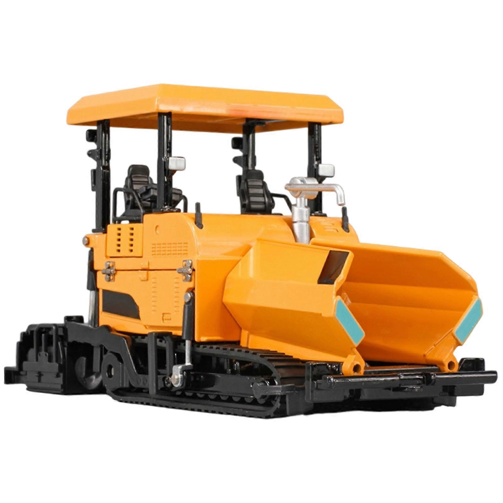 Kids Construction Vehicle Paver Machine Toy With Simulation Detailing Safe Edges Diecast Model Road Paving Machine  Yellow