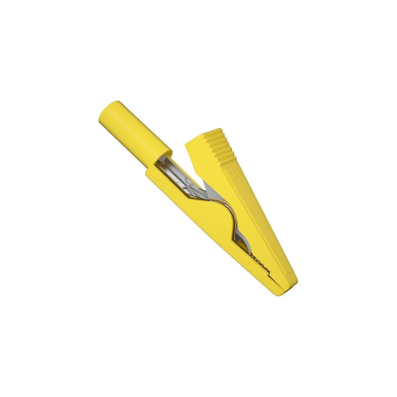 Professional 2mm 10A Copper Alligator Clip Full Insulation Design for High Current Applications Safe Connection  Yellow