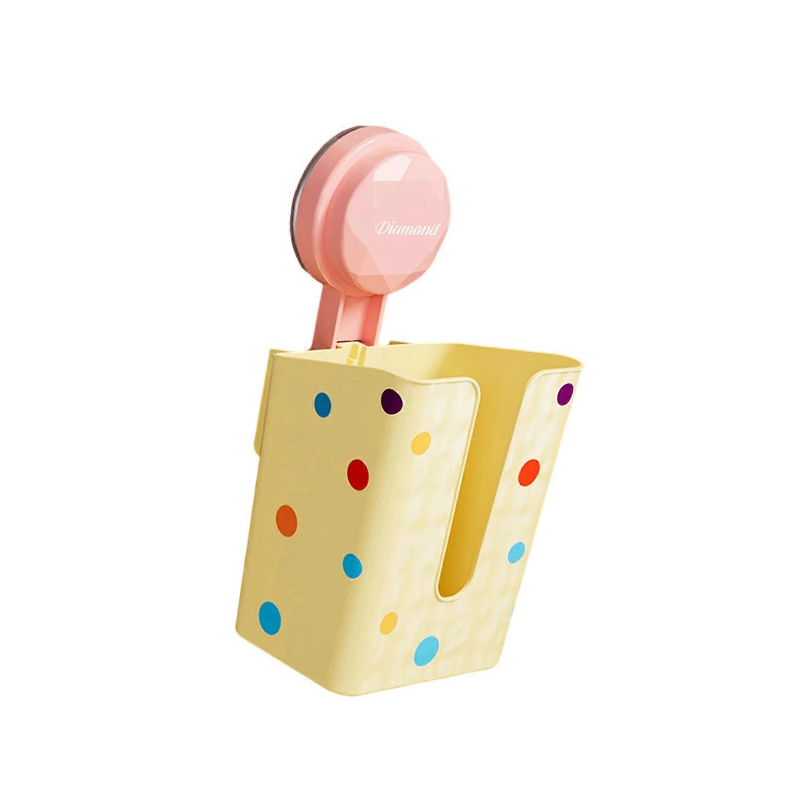 Suction Cup Paper Towel Organizer For Small Space Countertops Wall Cabinets Storage Container Space Efficient Box  Yellow