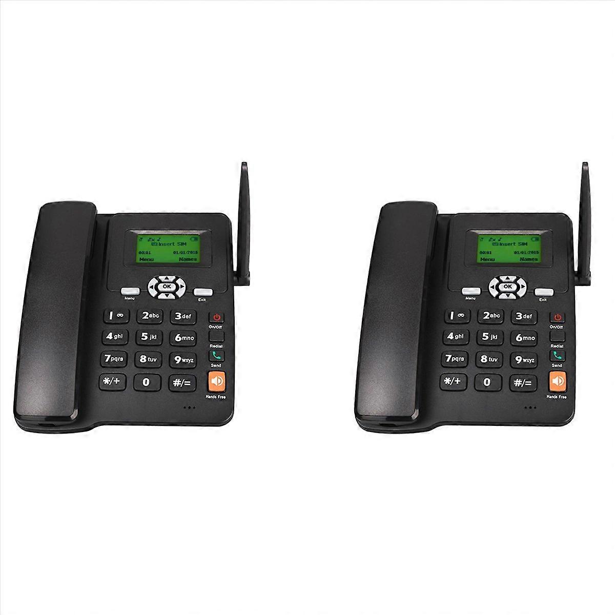 2X Cordless Phone Desktop Telephone Support GSM 850/1800/1900MHZ Dual SIM Card 2G Fixed Phone with A