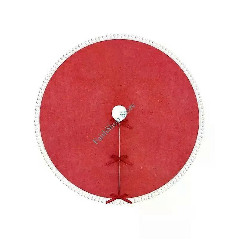 124E Polyester Christmas Tree Mat With Ball Holiday Display Tree Stand Cover