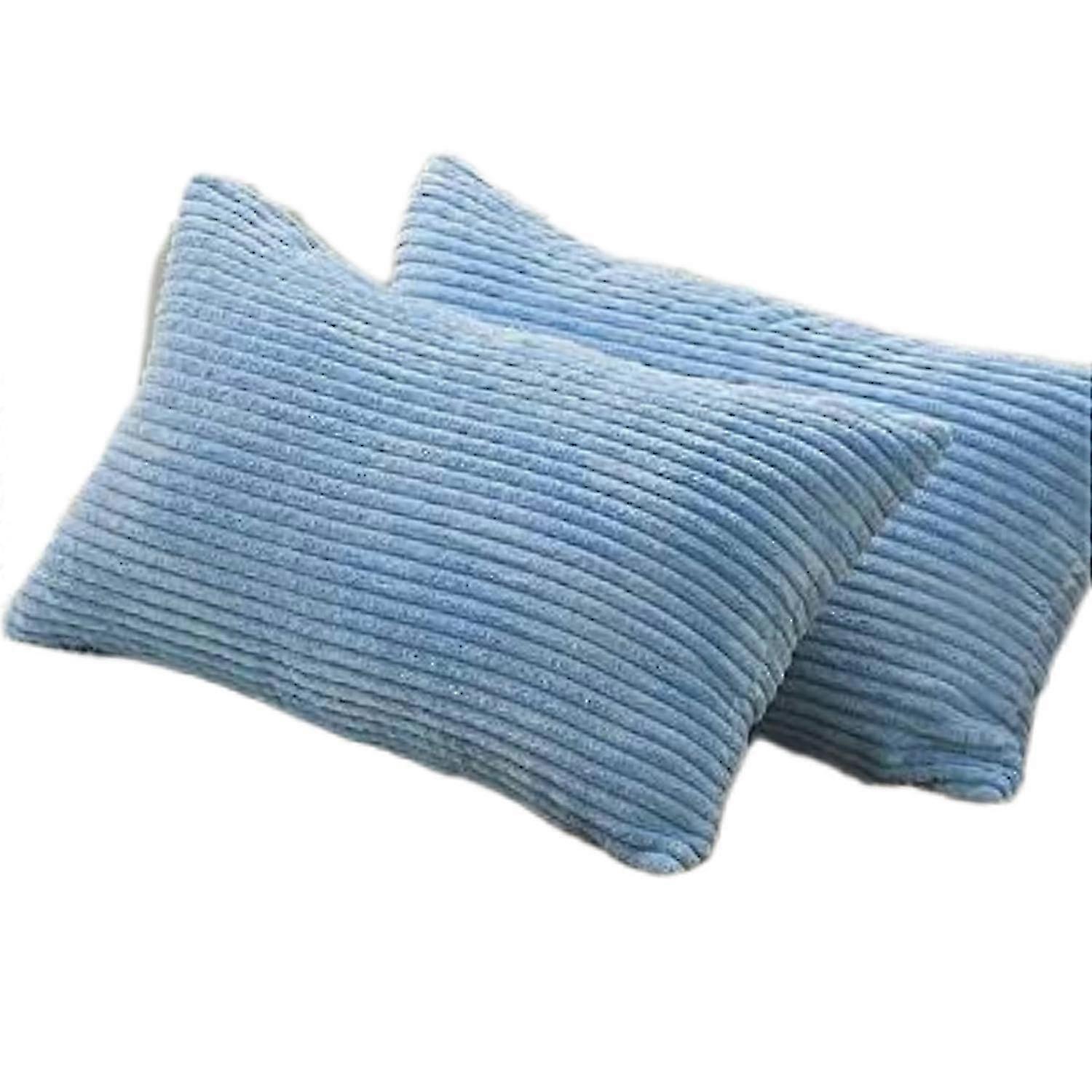 腰枕カバー2パック装飾ストライプコーデュロイ長方形クッションカバーソファ用長方形の枕カバー