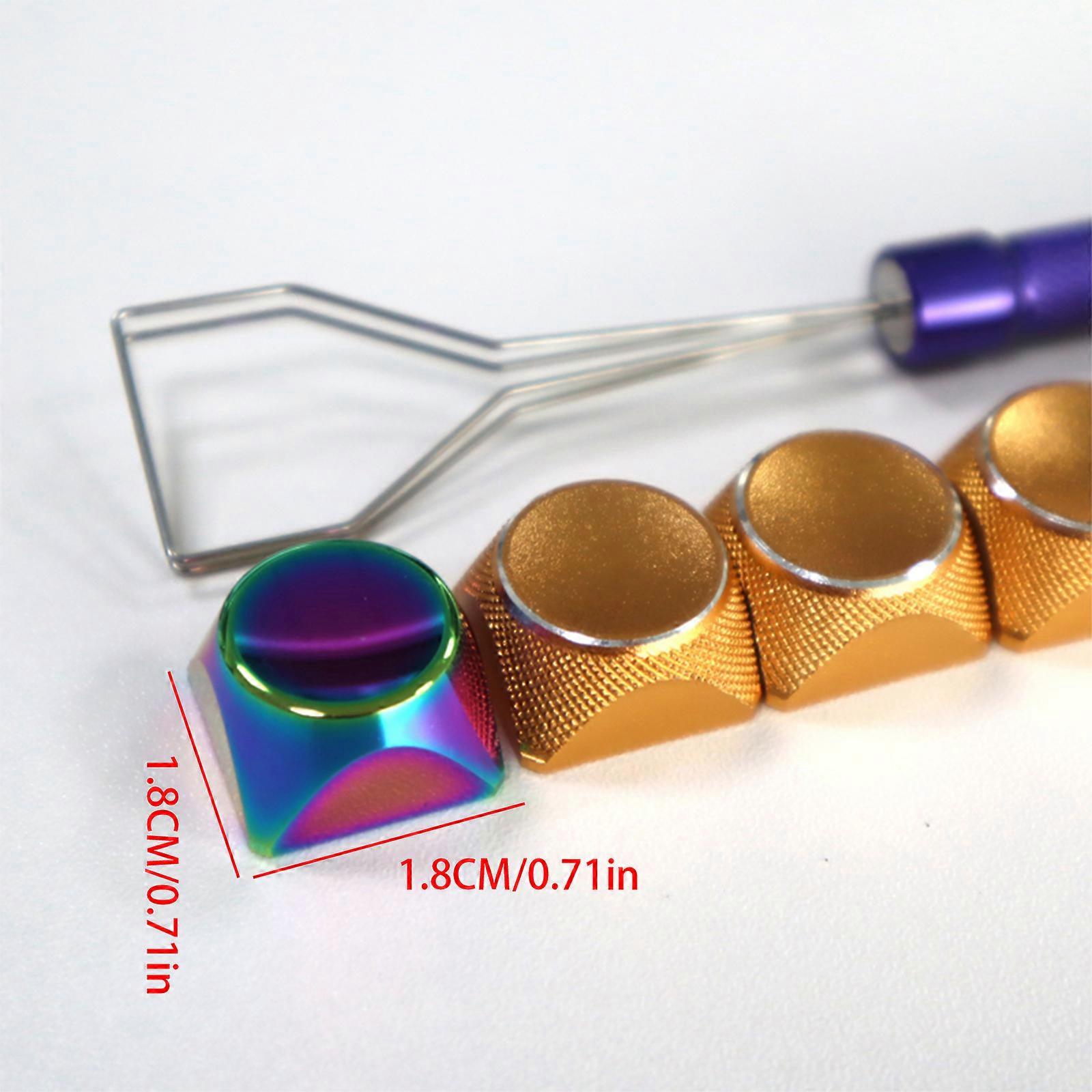 Mechanical Keyboard Keycaps Aluminum Alloy CNC Electroplating Gradient Color XDA Keycap Set 5PCS for Mx Switches  Silver