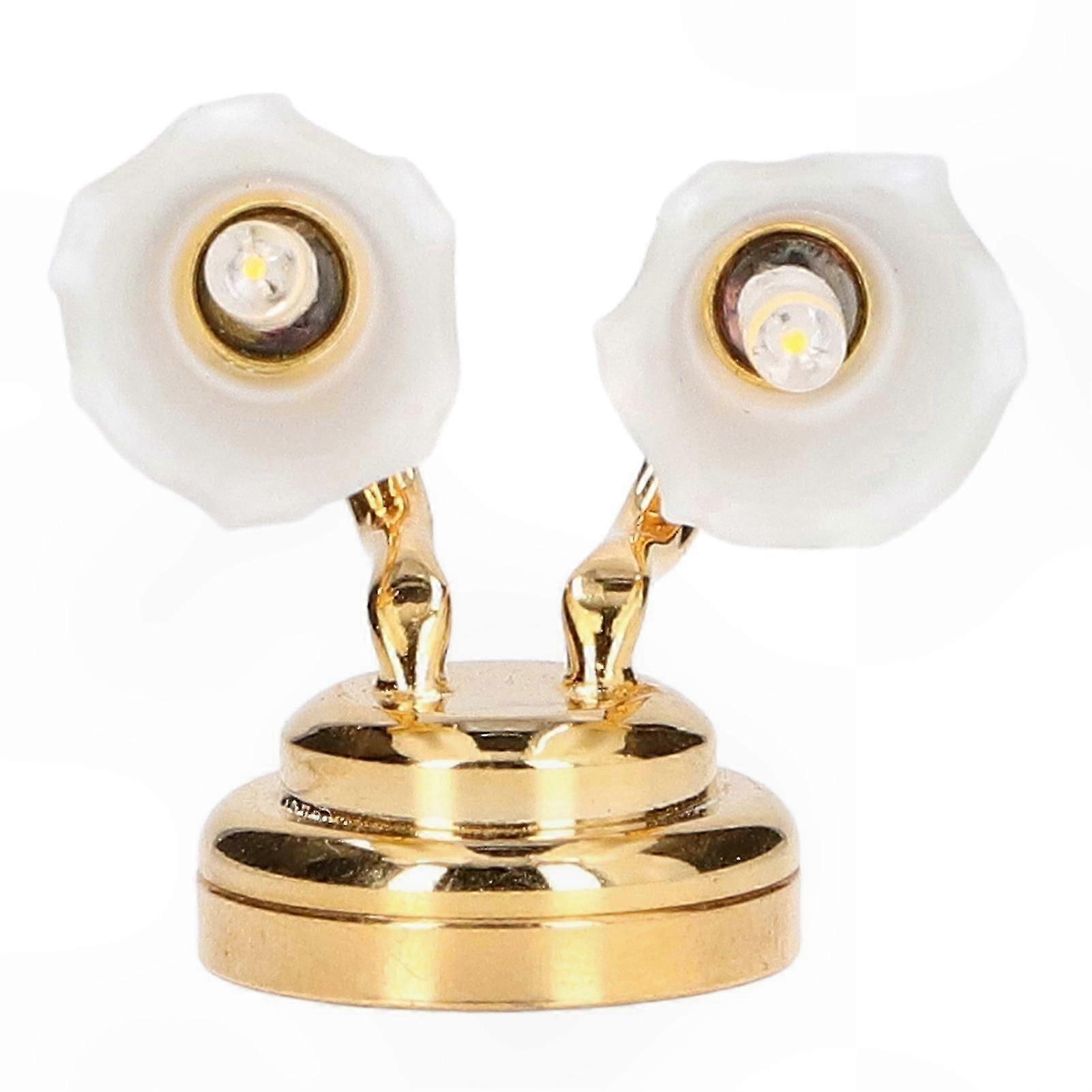 LED Wall Lamp for Dollhouse Decoration, 1:12 Scale Miniature Light with Switch Button