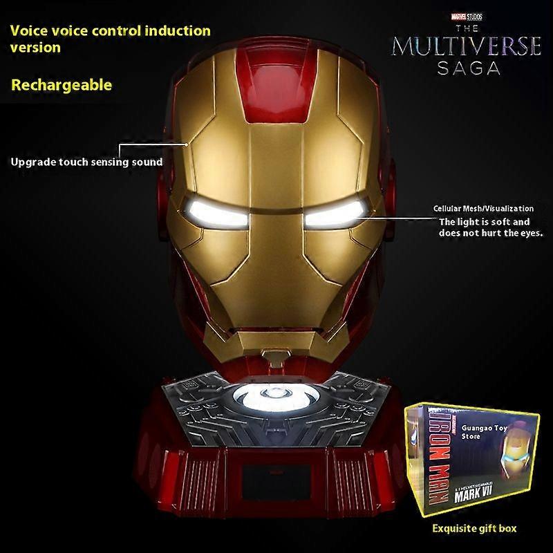 חדש Autoking 1:1 Mk5 איירון מן קסדת קוספליי אנגלית קולית זוהרת עין דגם צעצוע למבוגרים חשמלי לביש מתנה לחג המולד