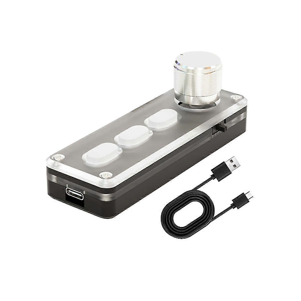 Macro Mechanical Keyboard Mini Gaming Custom Programming Keyboard Silicone Silent 3 Keys 1 Knob Blu