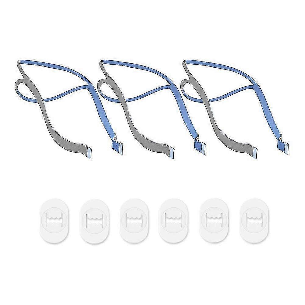 Replacement Headgear For P10 Nasal Pillow Cpap Strap 3 Shoulder Straps And 6 Adjustment Clips A f74