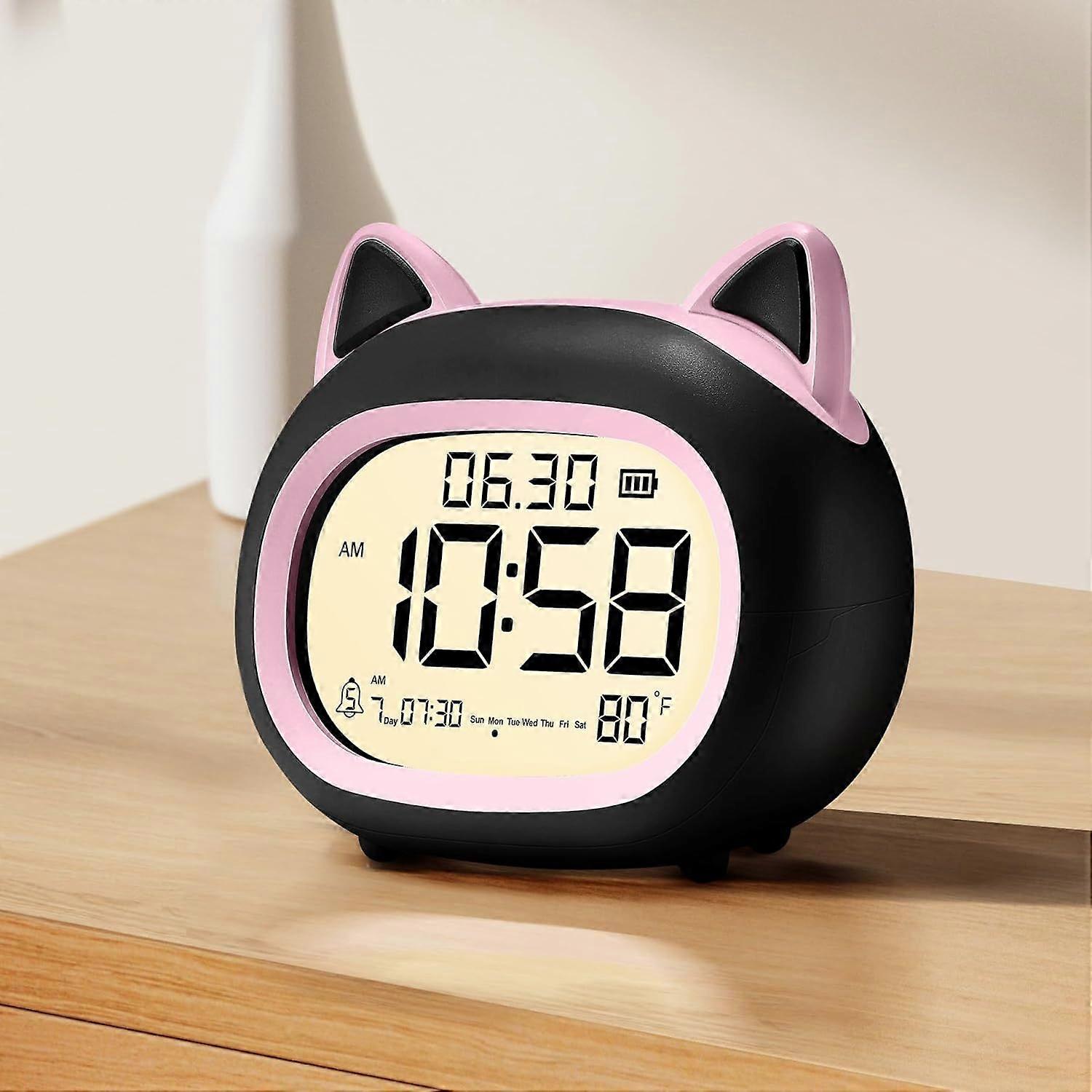 Kids Alarm Clock with Night Light for Kids, Small Digital Alarm Clocks for Bedrooms, Routine Builder
