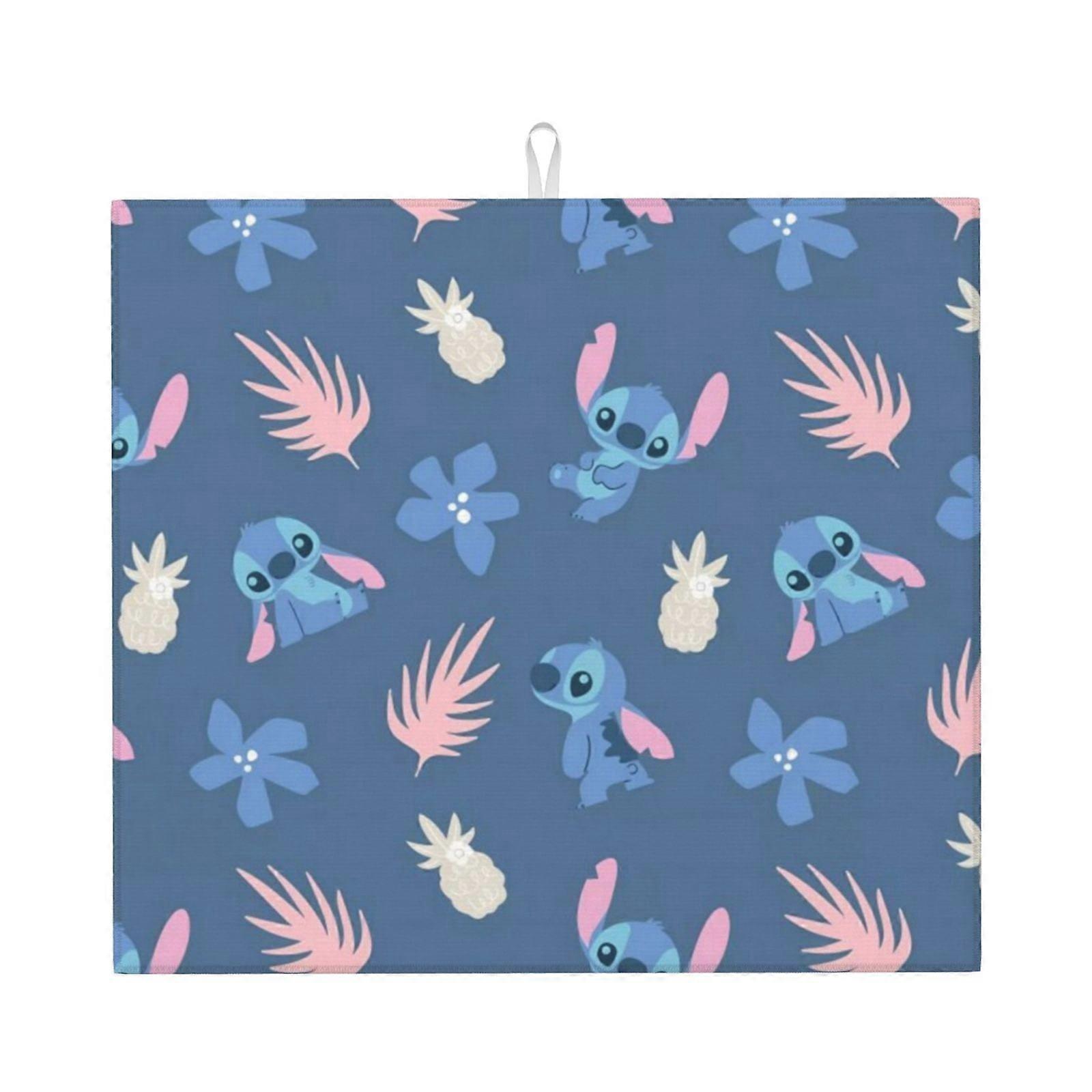 Stitch Dish Drying Mat For Kitchen Counter, Microfiber Dish Mat, Fast Absorbent Draining Pad