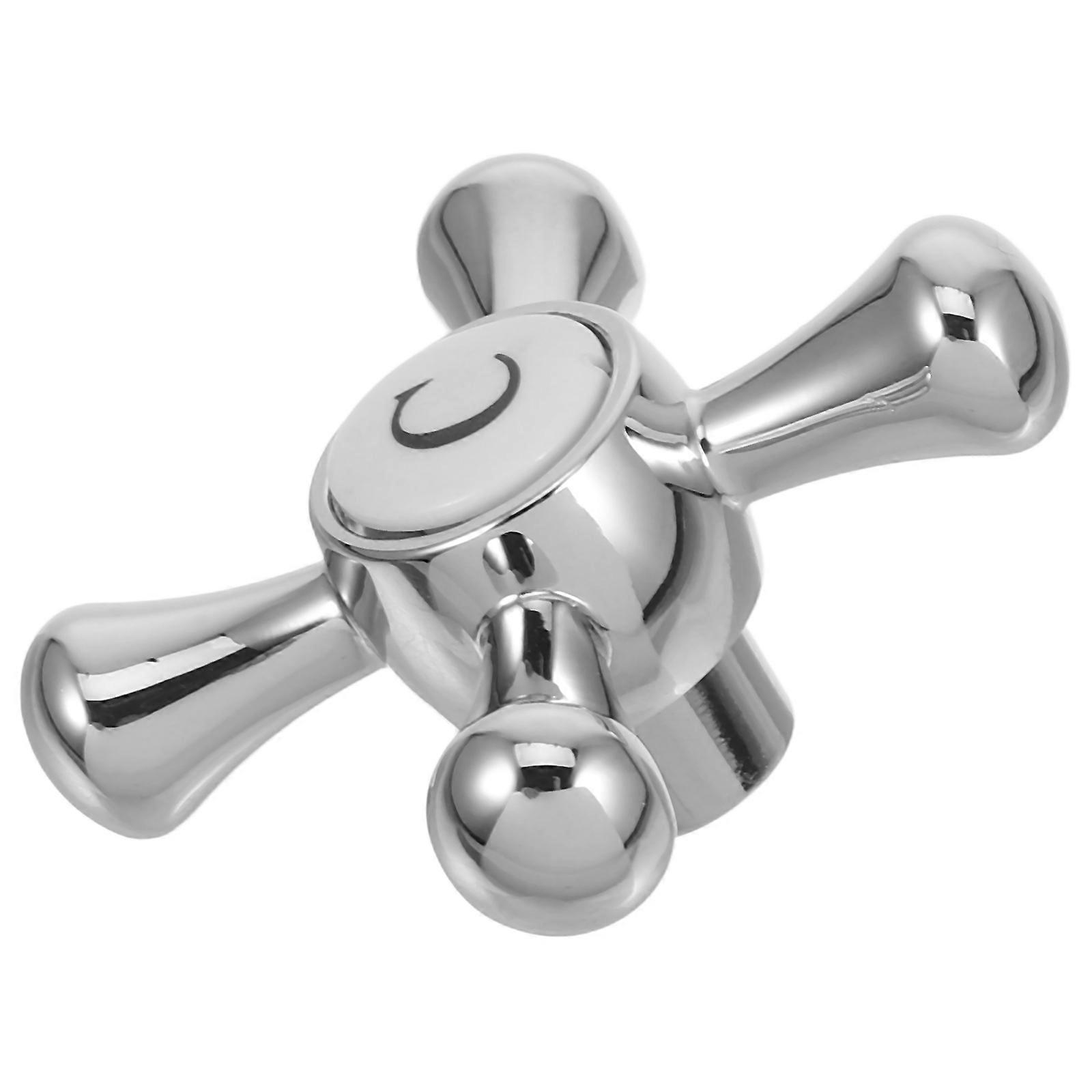 Faucet Handle Outdoor Faucet Replacement Part Cross Shape Zinc Alloy Water Flow Control 1Pcs