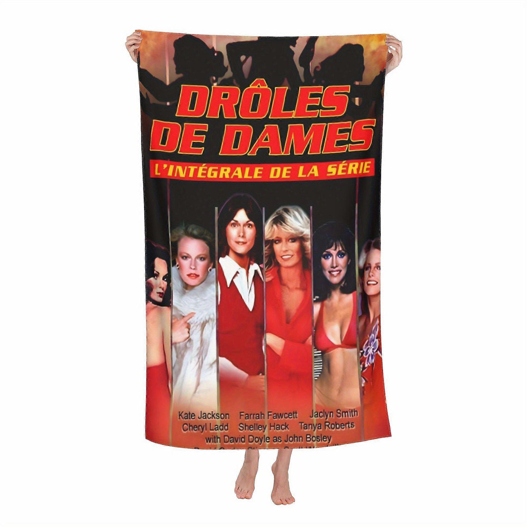 Charlies Angels Themed Beach Towel - Ultra-Soft Microfiber, Lightweight & Durable, Vibrant Retro Design with "DR\u00D4LE-PAKDB285