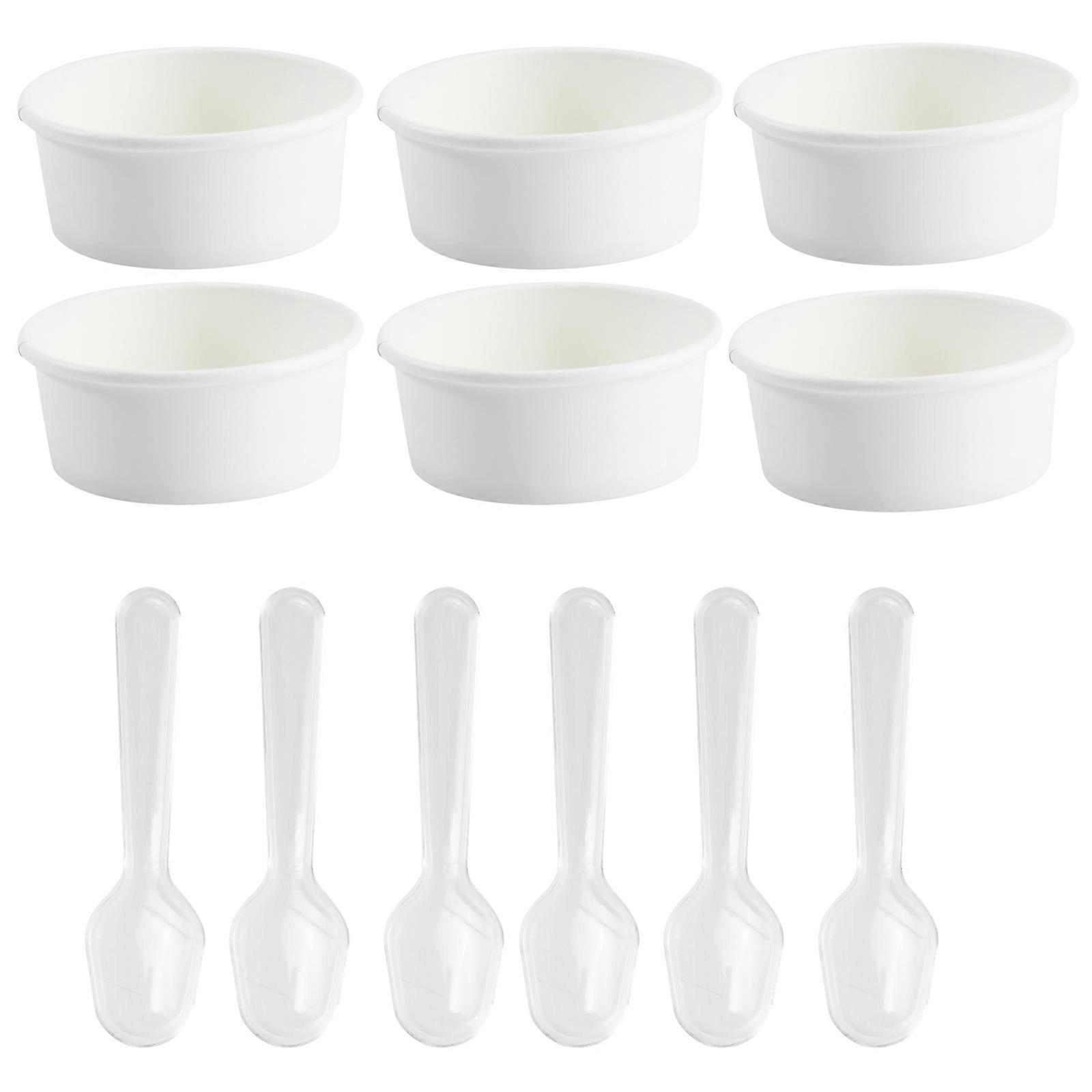 Ice Cream Paper Cup with for Eating 50Sets Dessert Cups