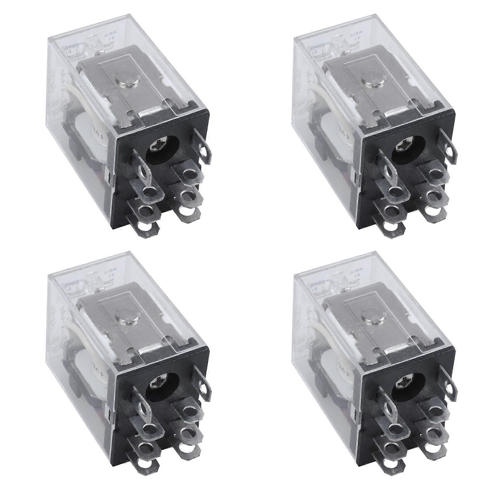 4X DC 12V Coil 10A 240VAC 28VDC DPDT Electromagnetic Relay JQX-13F2Z