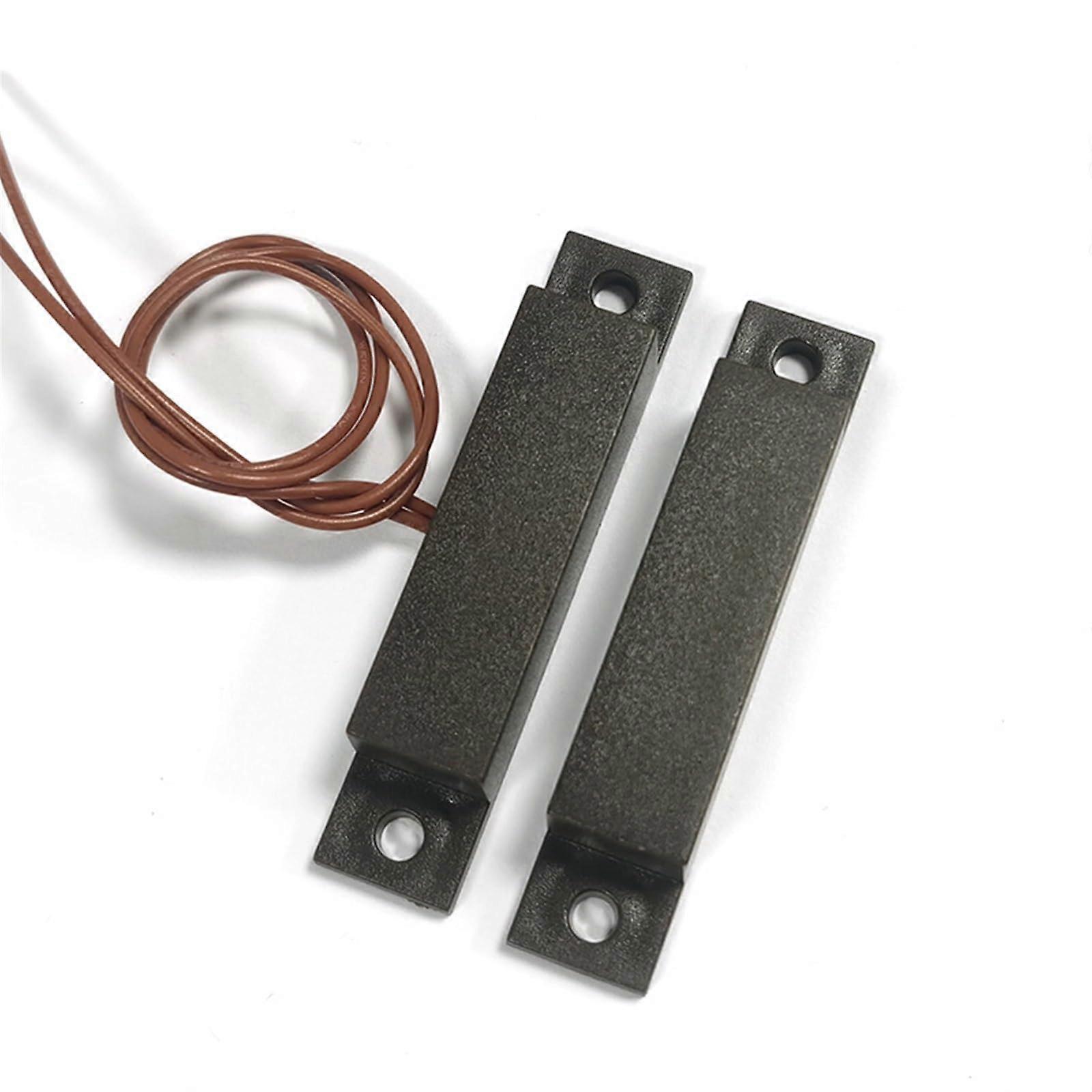 Door Window Magnetic Contact Sensor Brown NC Wired Alarm Switch for Reliable Entry Detection