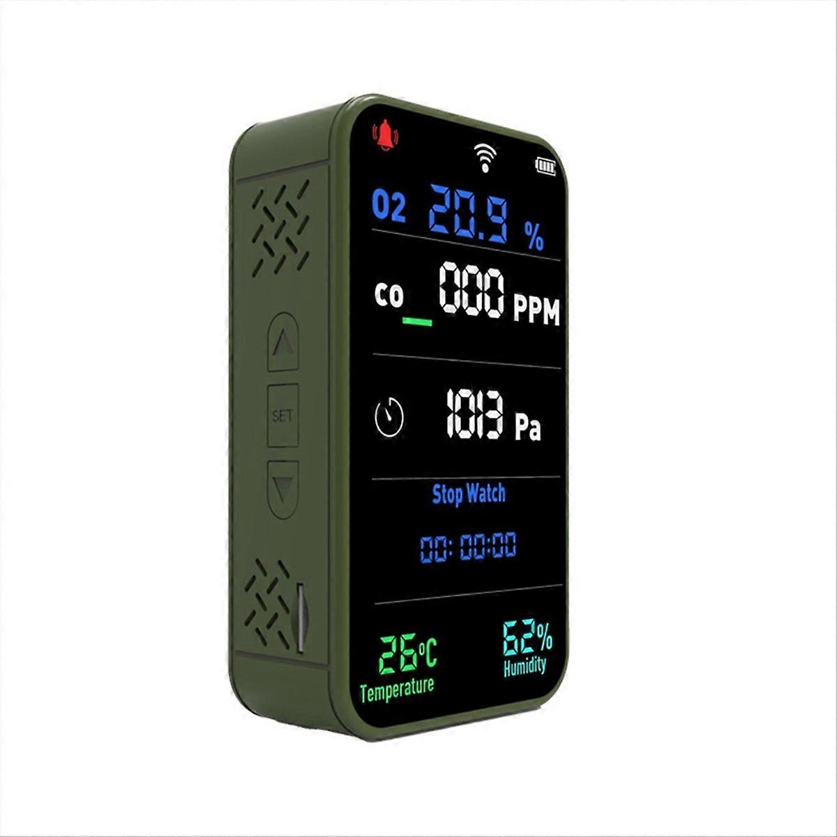 Tuya Smart WiFi Data Storage Oxygen Concentration Air Detector Outdoor Camping Carbon Monoxide Temper Humidity Meter C