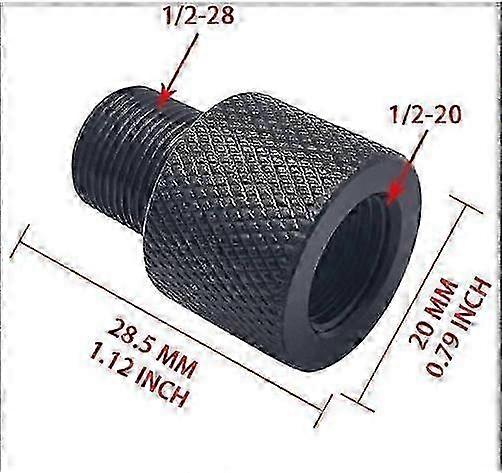 Barrel End Gjenget Adapter Kvinne 1/2-20 UNF til Mann 1/2-28 UNEF 0018 Flott