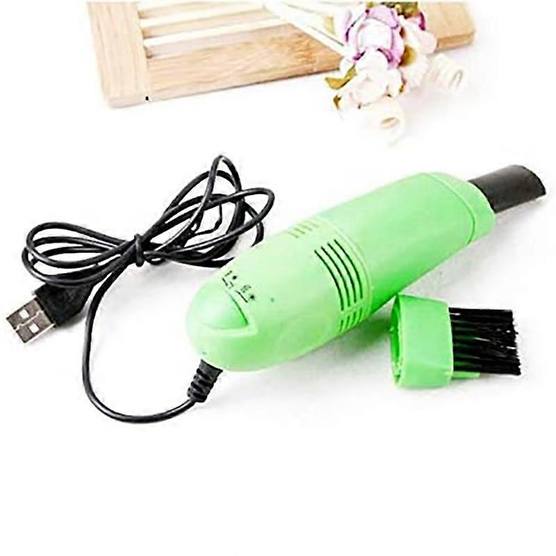 USB Mini Vacuum Cleaner Keyboard Tool PC Notebook Computer Brush Dust Removal Kit Computer Cleaning Tool, Green