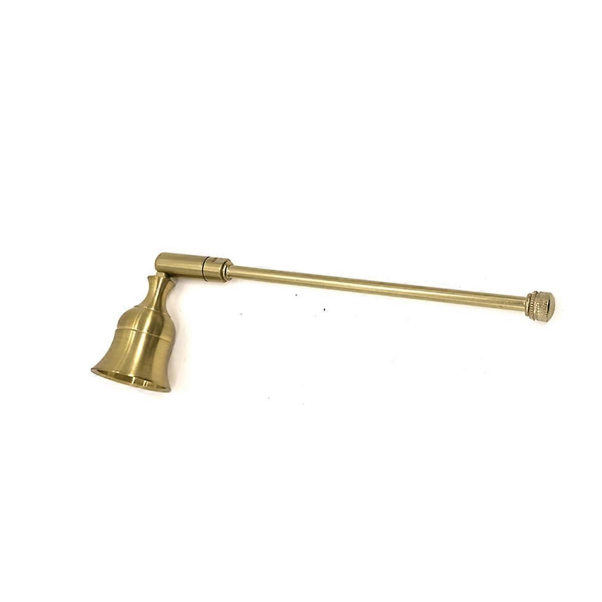 Metal Candle Snuffer Bell Shaped Bronze with Long Handle for Safe Candle Extinguishing at Home