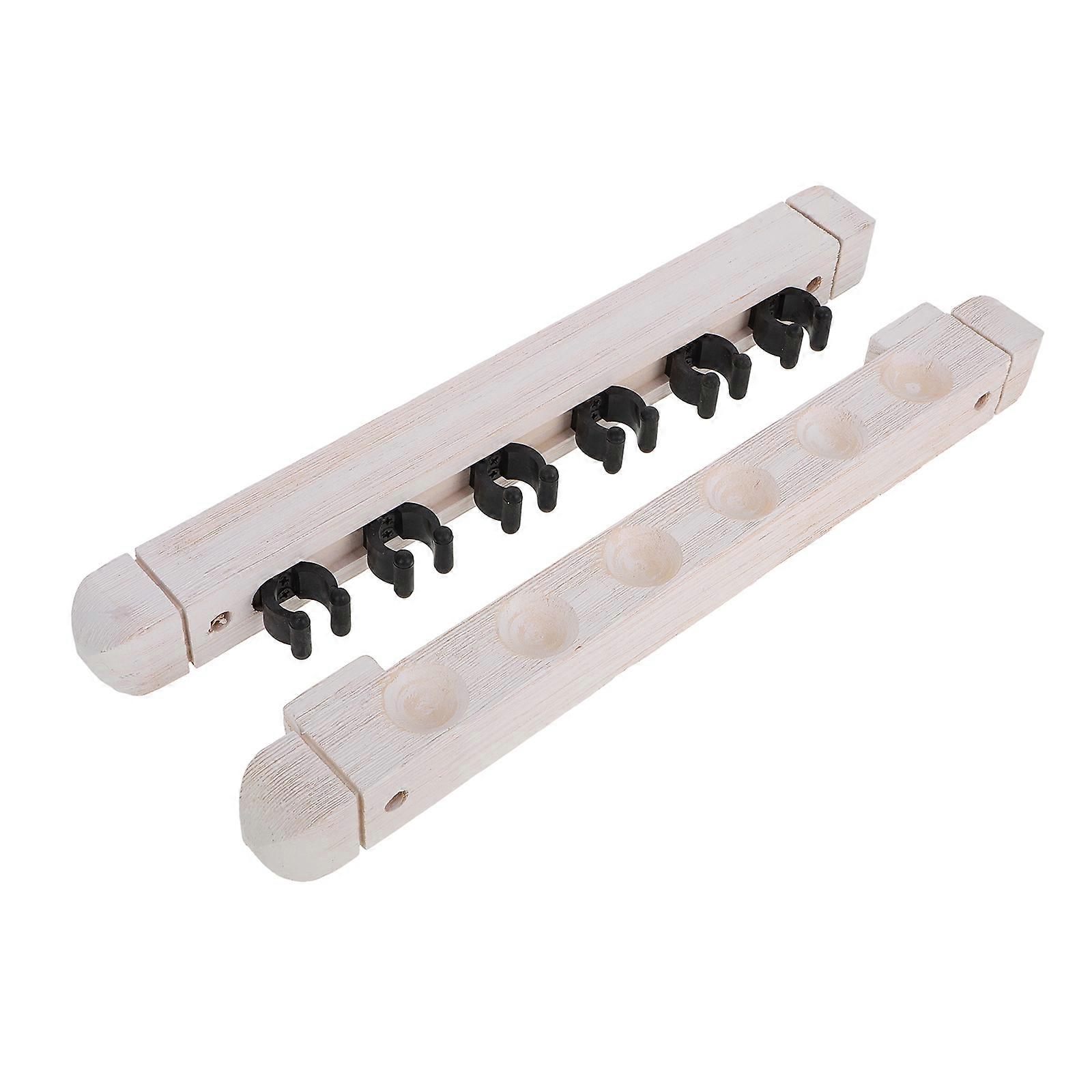 Mounted Pool Cue Holder Solid Wood Billiard Accessories Game Room Storage Wall Mounted Scratch Prevention 1Set