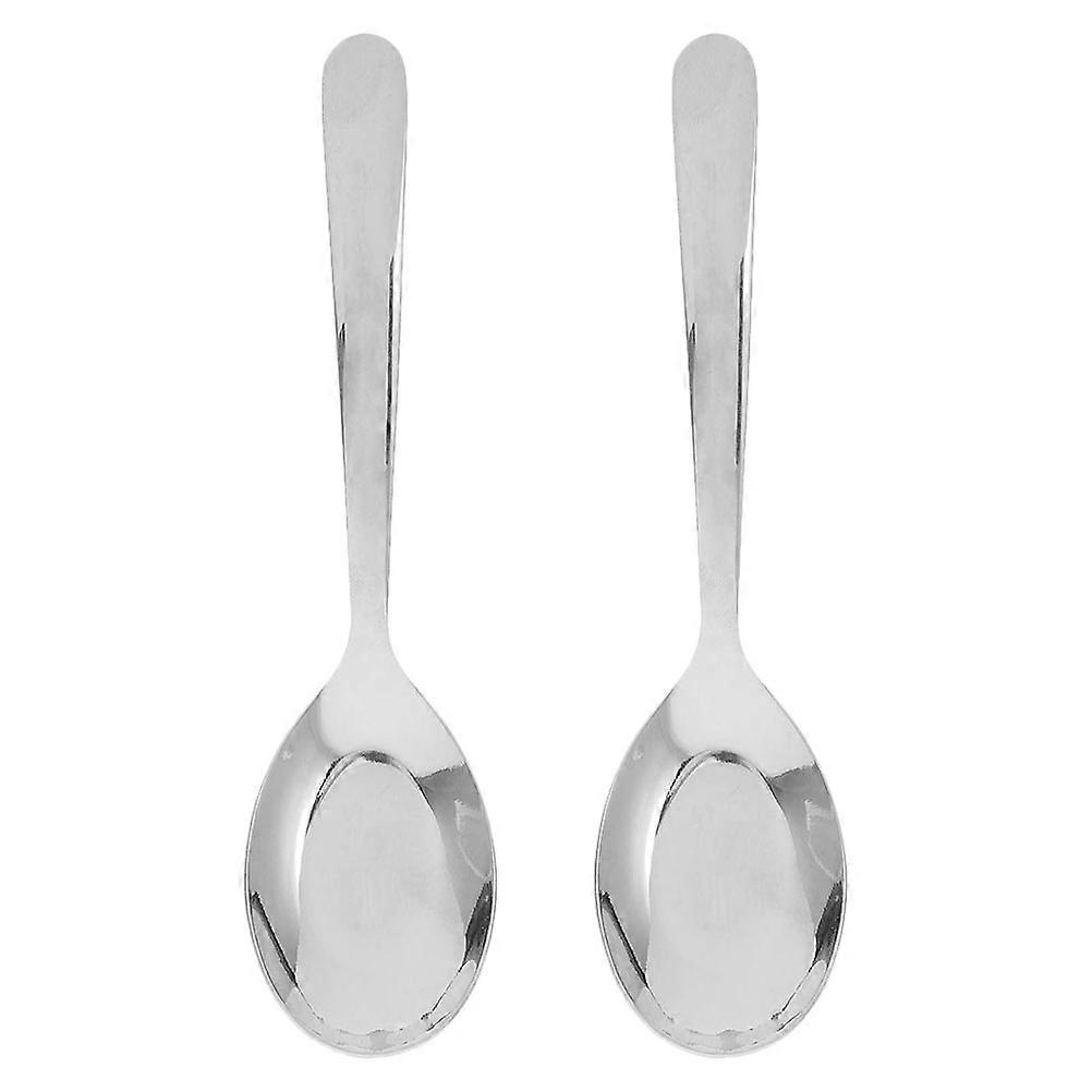 Flat Bottom Stainless Steel Spoon for Serving Dumplings 2Pcs