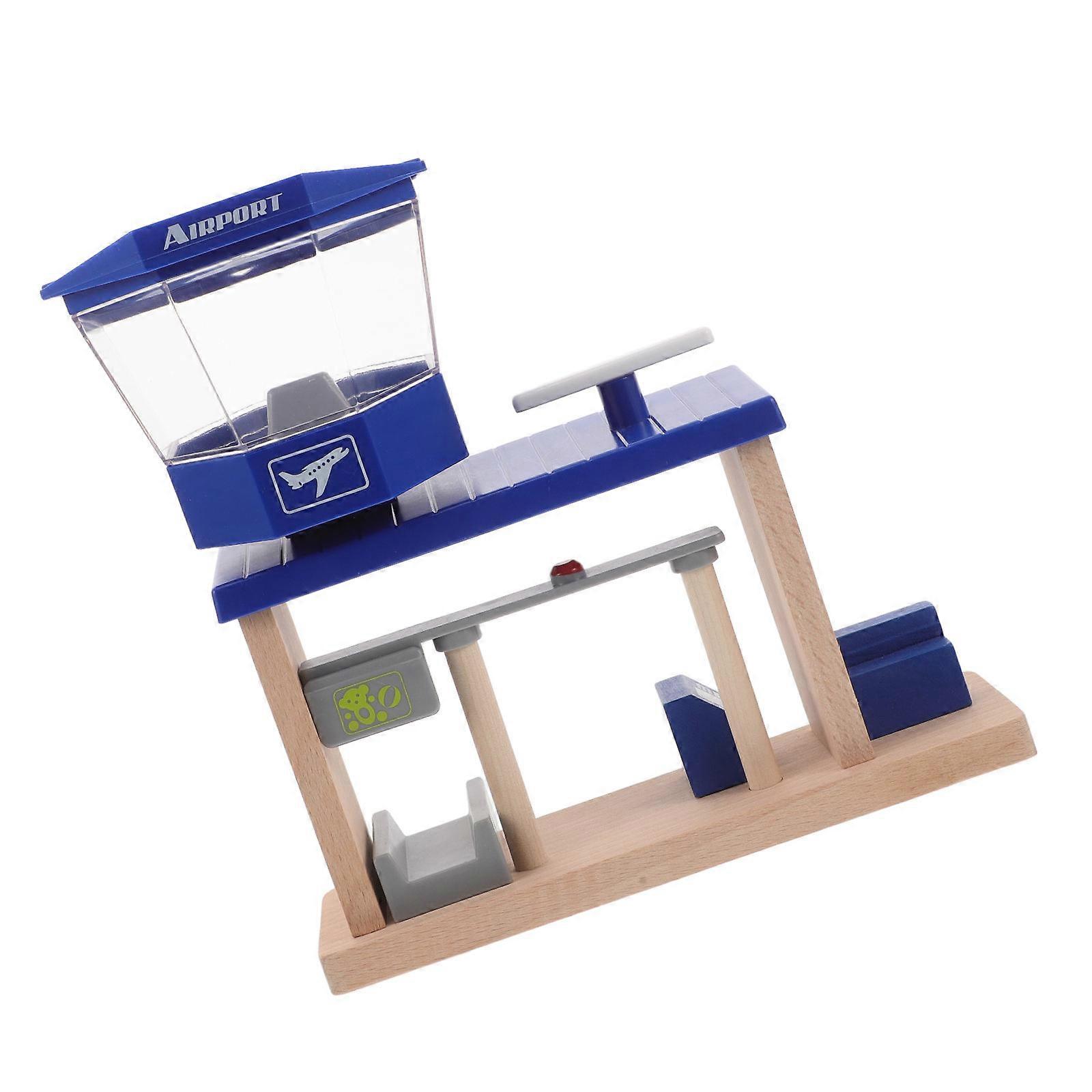 Wooden Airplane Station Toy for Role Interactive Set