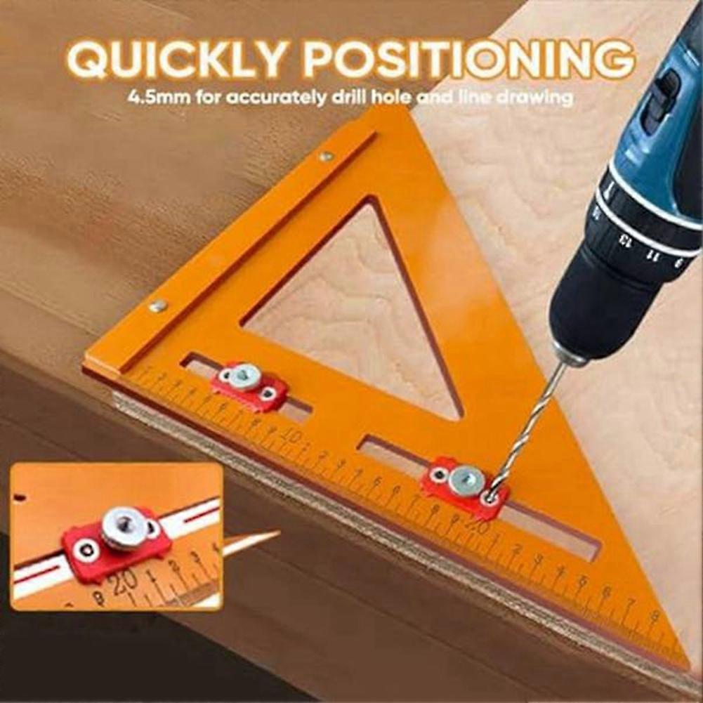 2-In-1 Rafter Square,Positioning Triangle Ruler Innovative Rafter Square Tool Adjustable Triangle Ruler Protractor 2pcs