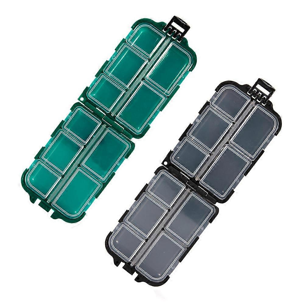 Fishing Gear Box Organizer for Storage 2Pcs Plastic Bait Case