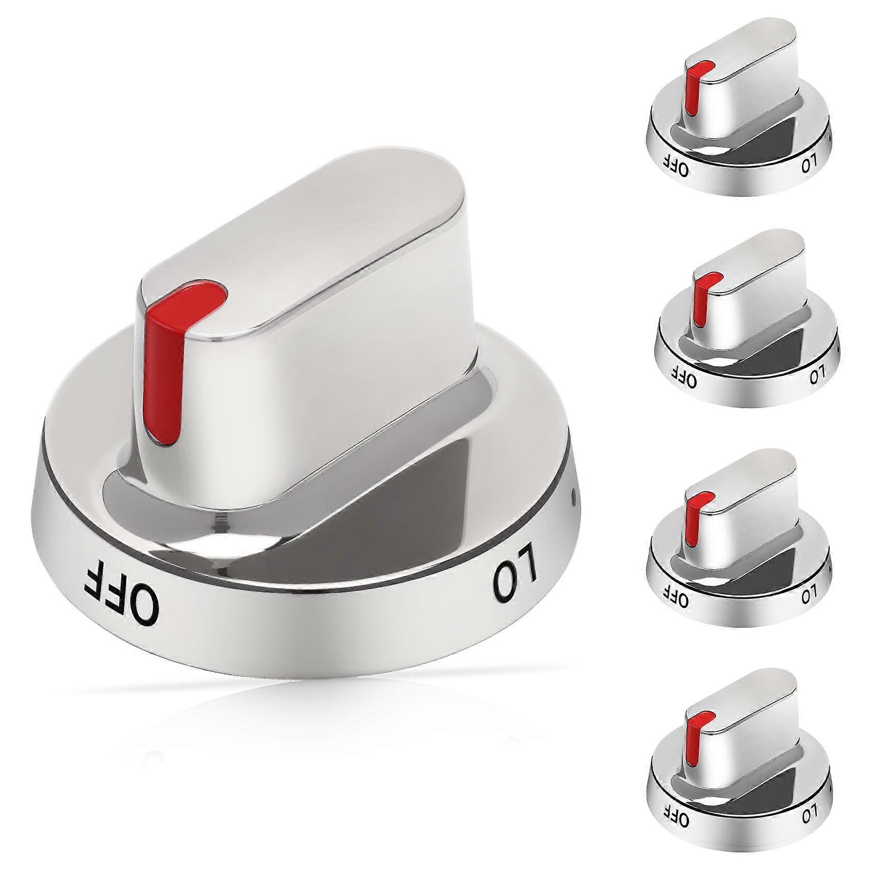 Stove Knobs Set DG6400472A Stainless Steel Replacement for Samsung Gas Range NX58F5500SS