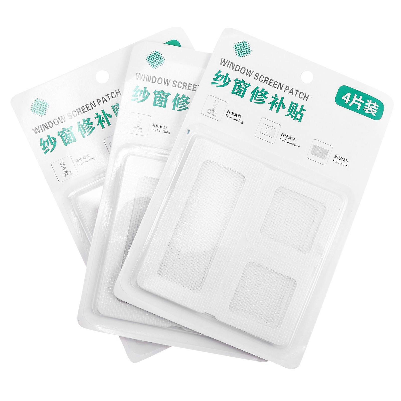 Screen Window Patches for Home 12Pcs Self-Adhesive White