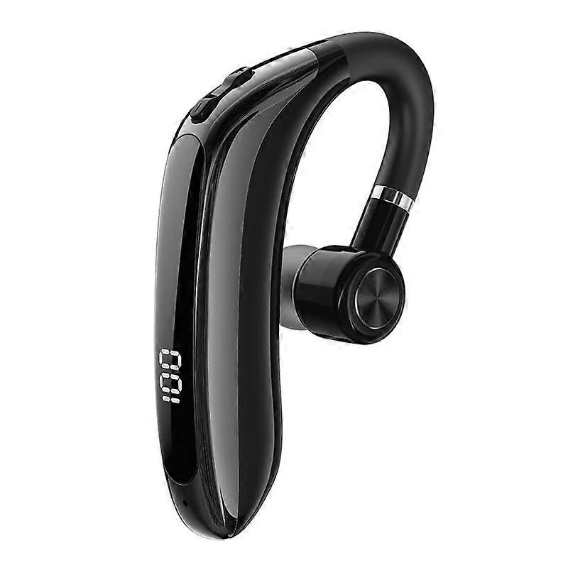 Bluetooth Headset V5.3 With HD Voice Noise Cancelling SingleEar Wireless Earpiece Mic 30H Talk Time LED Display DualMic