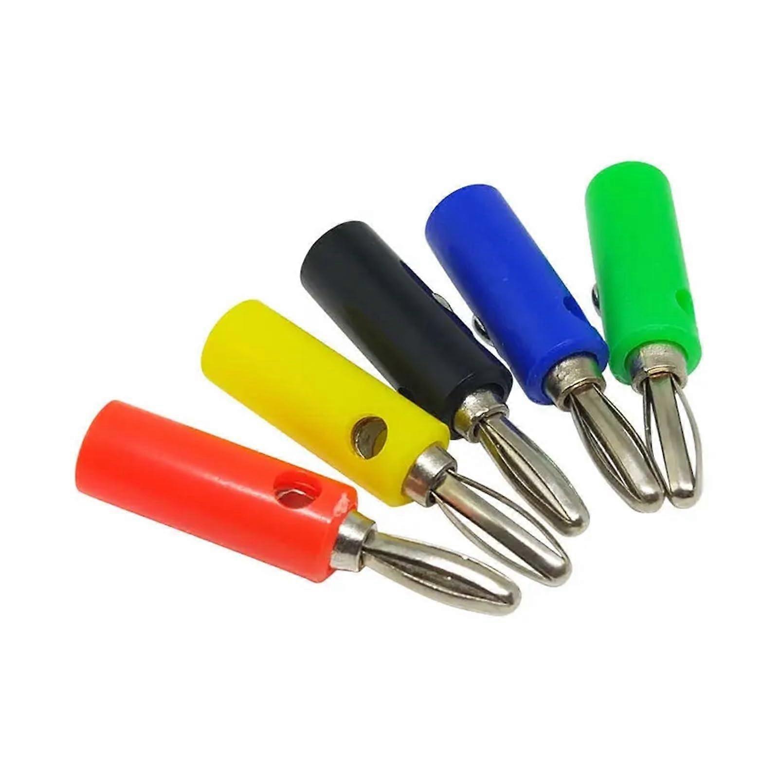 4MM Banana Plug Socket Solderless Speaker Terminal Connectors 20/50/500 Pcs Gold Plated Black 100 Pcs 5 Color Options