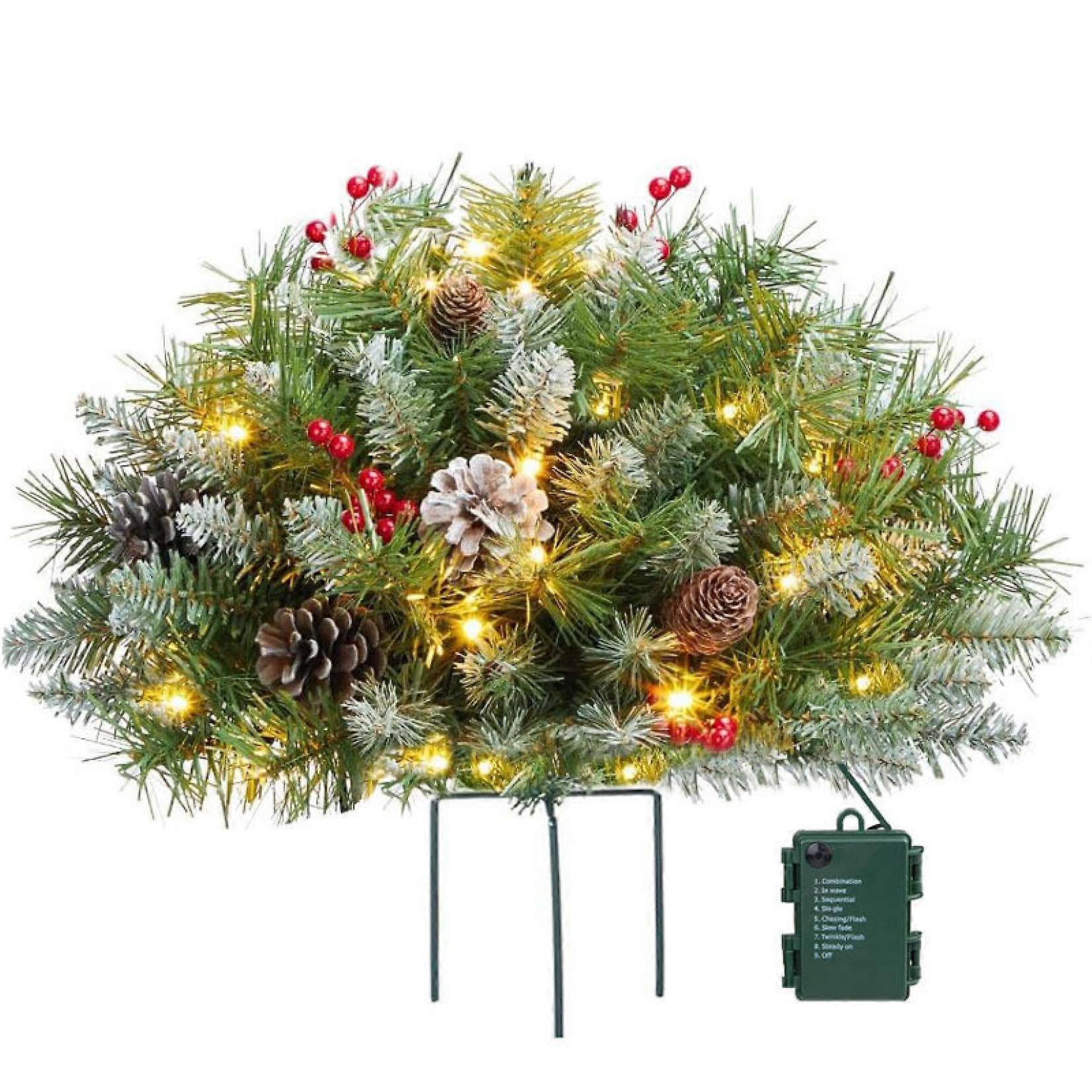 Artificial Christmas Tree with Prelit LED Warm Glow, Weatherproof for Outdoor Patio and Garden