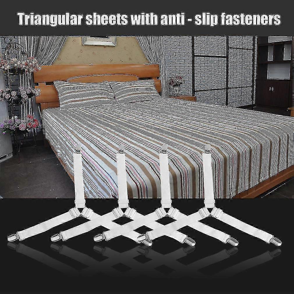 4pcs/set Multifunctional Triangle Shape Bed Sheet Fasteners Grippers Clip