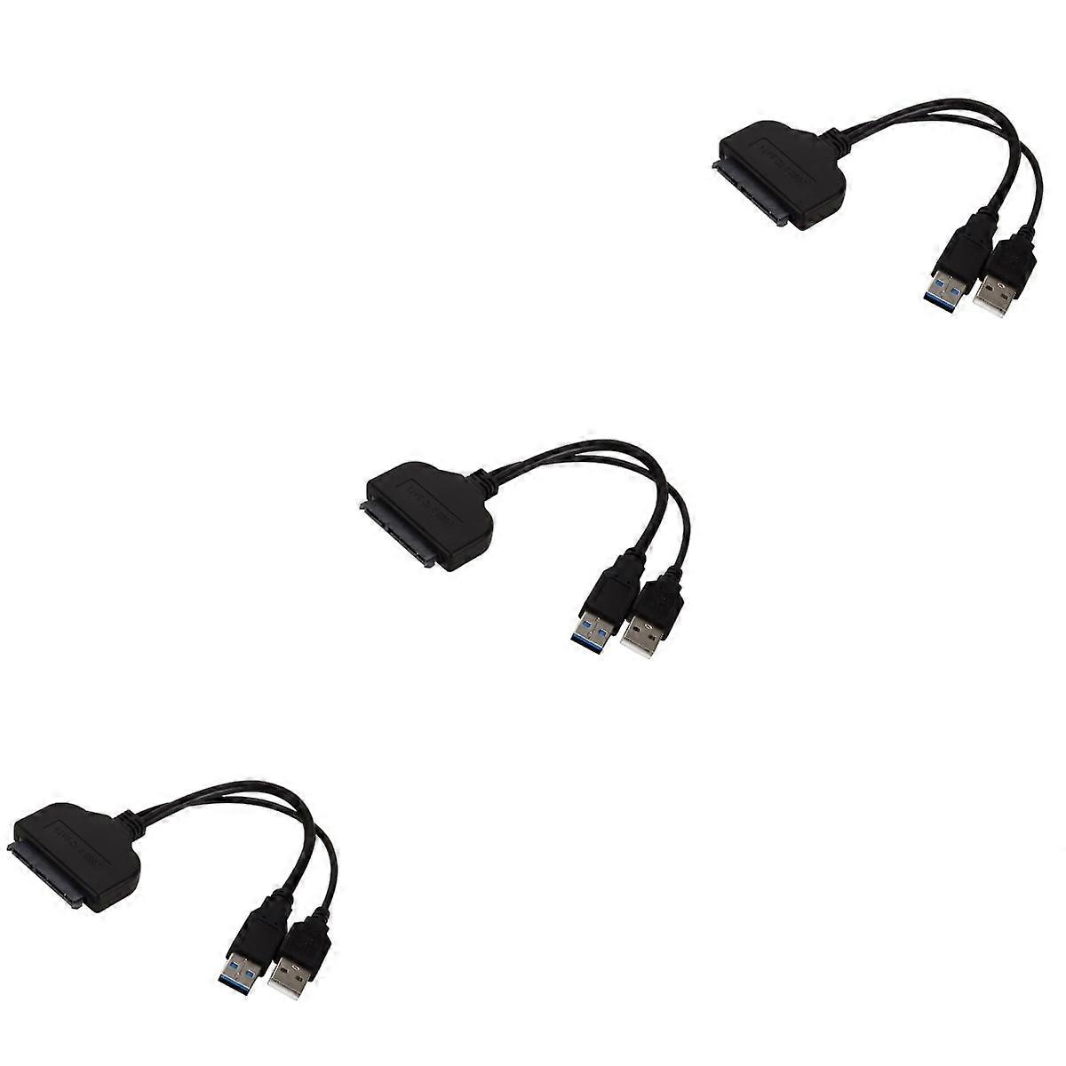 3 PCS USB Hard Drive Adapter to Dc External Cable 3.0 Data Laptop