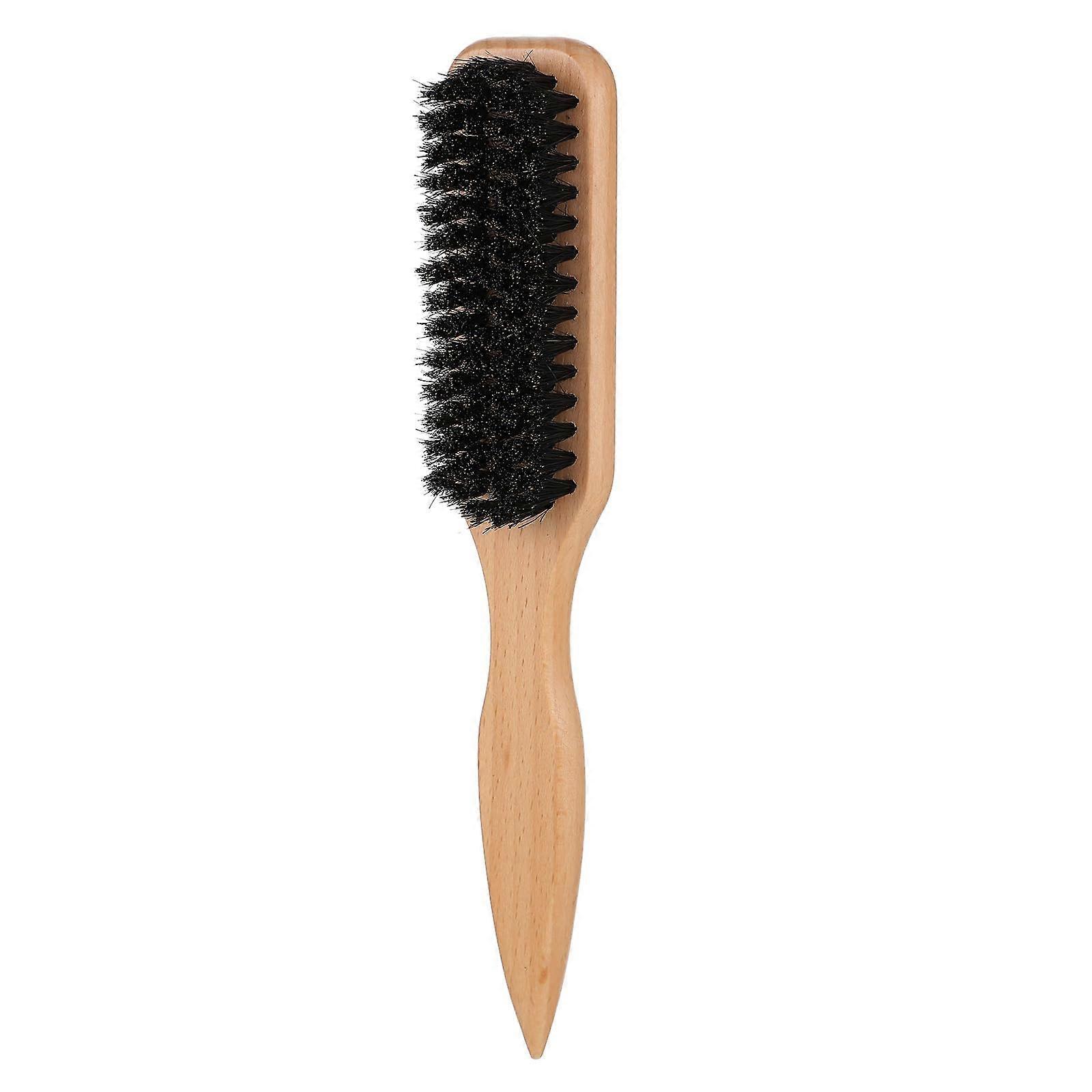 Boar Bristle Beard Brush with Beech Wood Handle for Styling, Frizz Control and Precise Sectioning