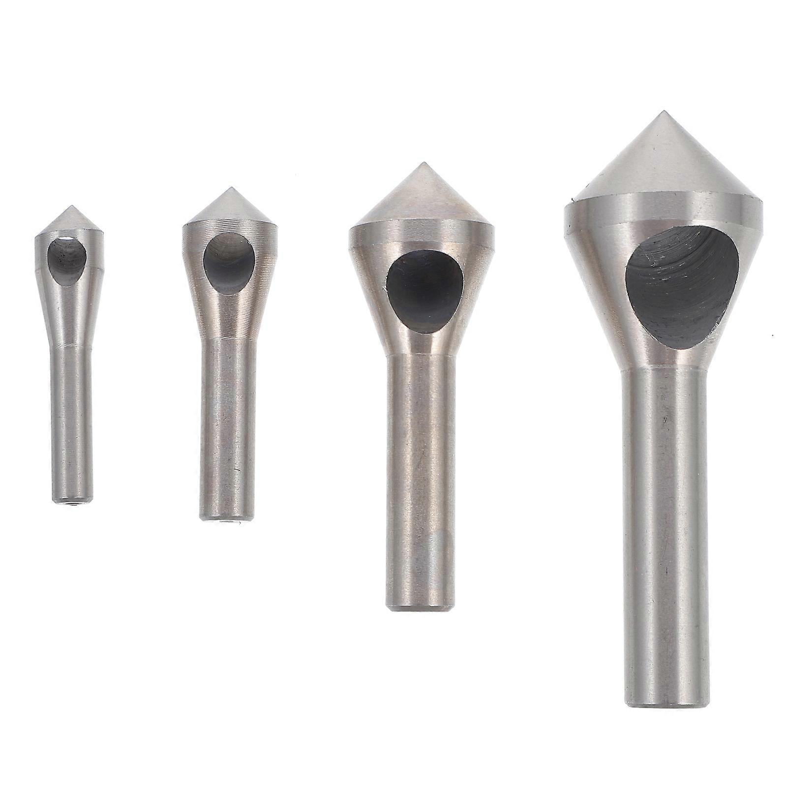 Countersink Deburring Tool High-Speed Steel for Machine 4Pcs Set