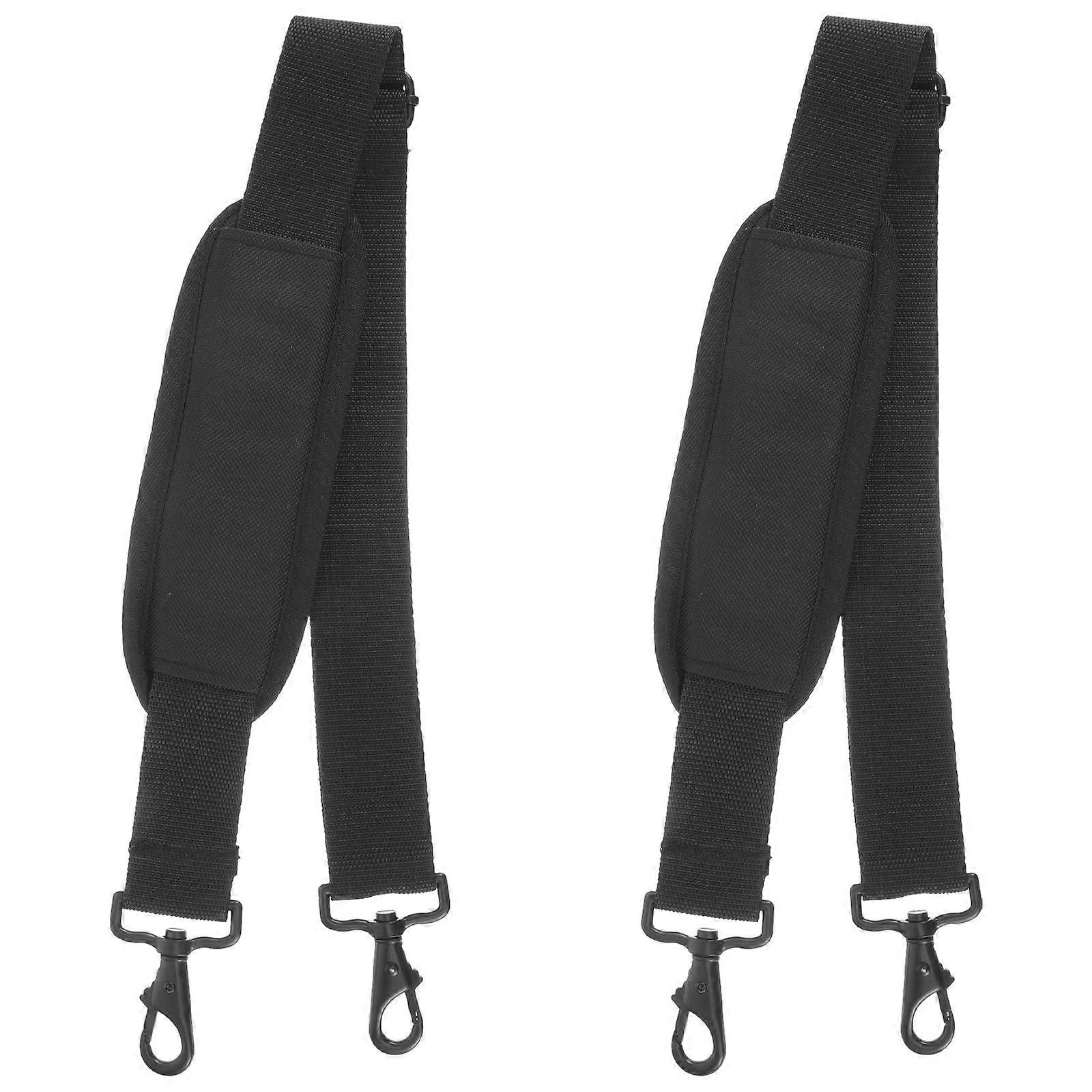 Padded Shoulder Straps Replacement Adjustable Black 103.00X6.50X0.50CM Cushion Effect 2Pcs