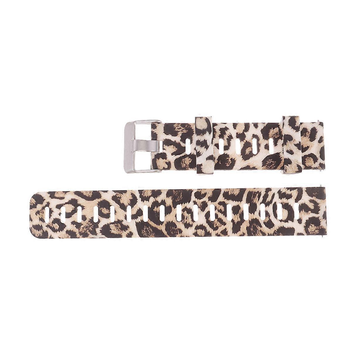 Replacement Strap Painted Silicone Watch Strap for Wearing Use with Leopard Print