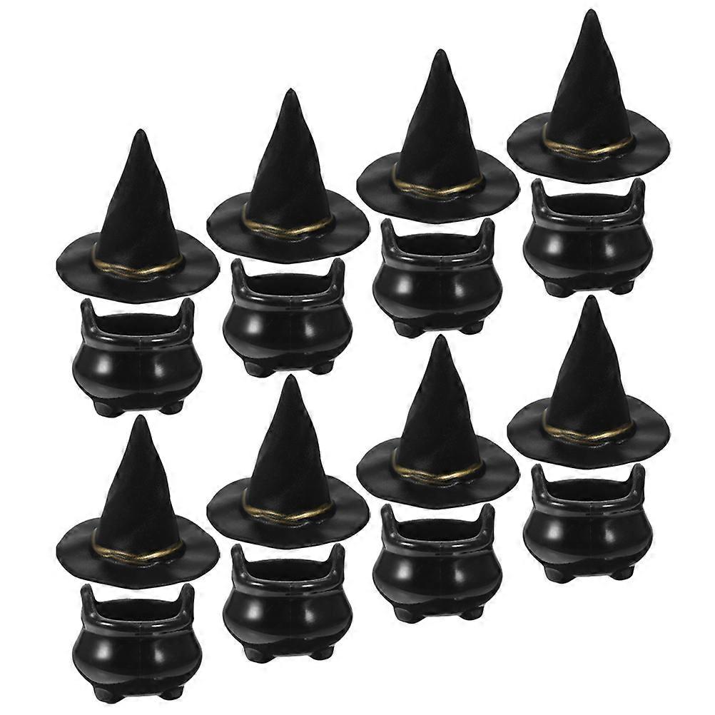 Miniature Witch Hat and Cauldron for Party Use 10Sets Halloween Decorations