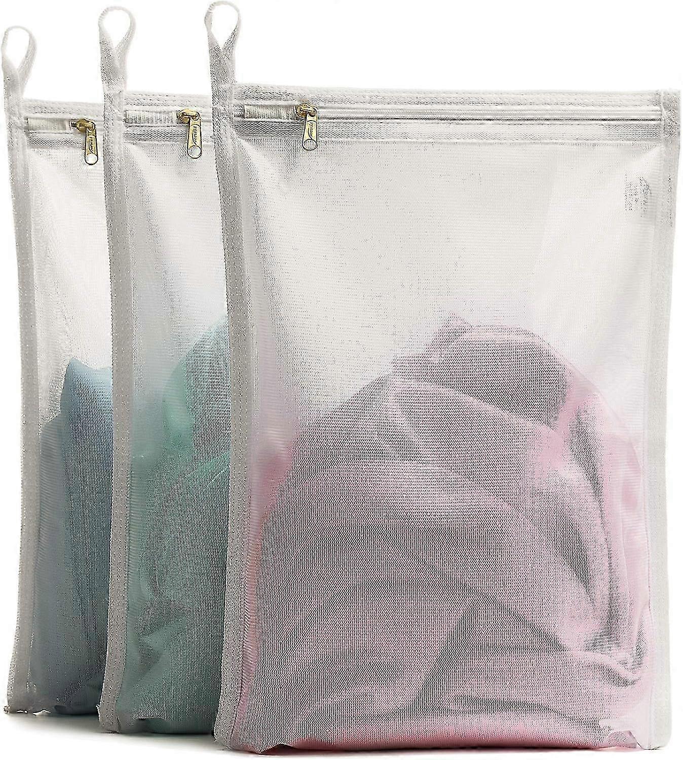 2025 Delicate laundry bag, zipper, with hanger loop, (3 pieces)