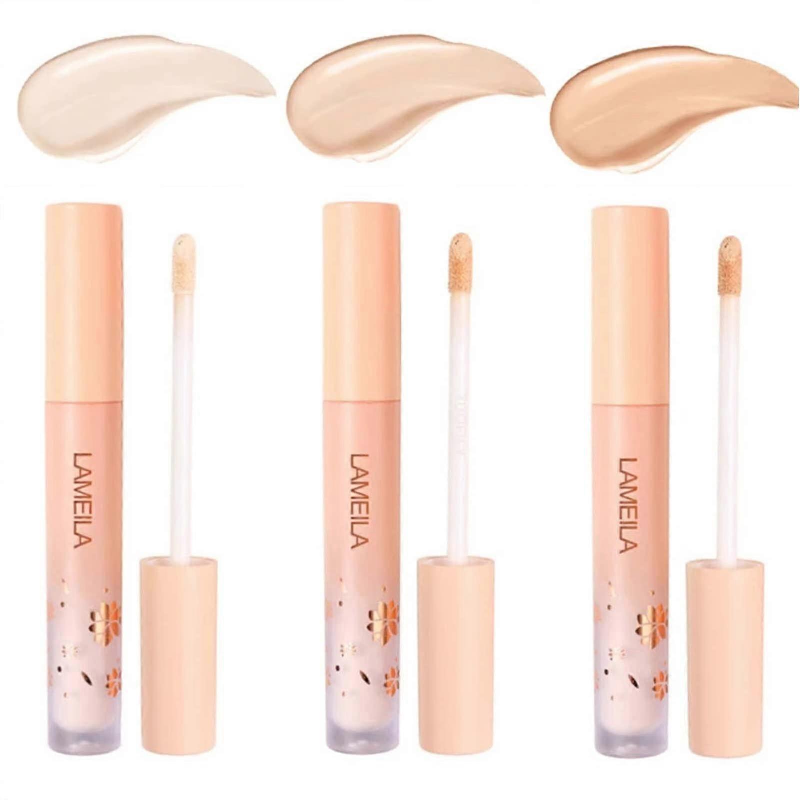 Liquid Concealer 3Pcs Full Coverage Hydrating Formula for Dark Circles Blemishes Long Wear