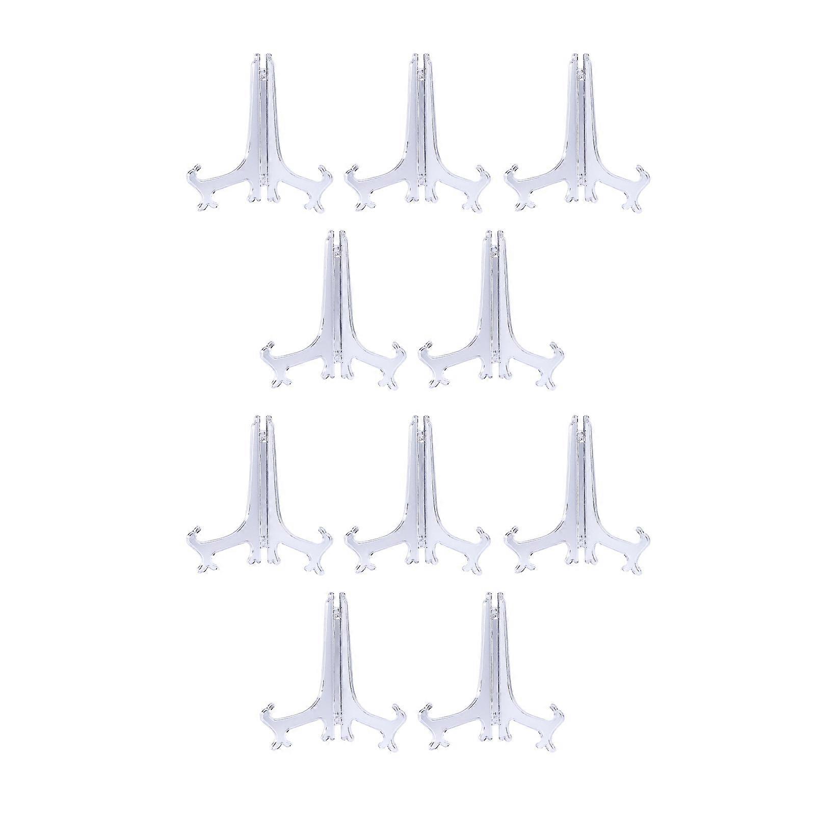 2/5/10Pcs Clear Plastic Plate Holders Triangular Structure Stable Support Foldable Display Stands