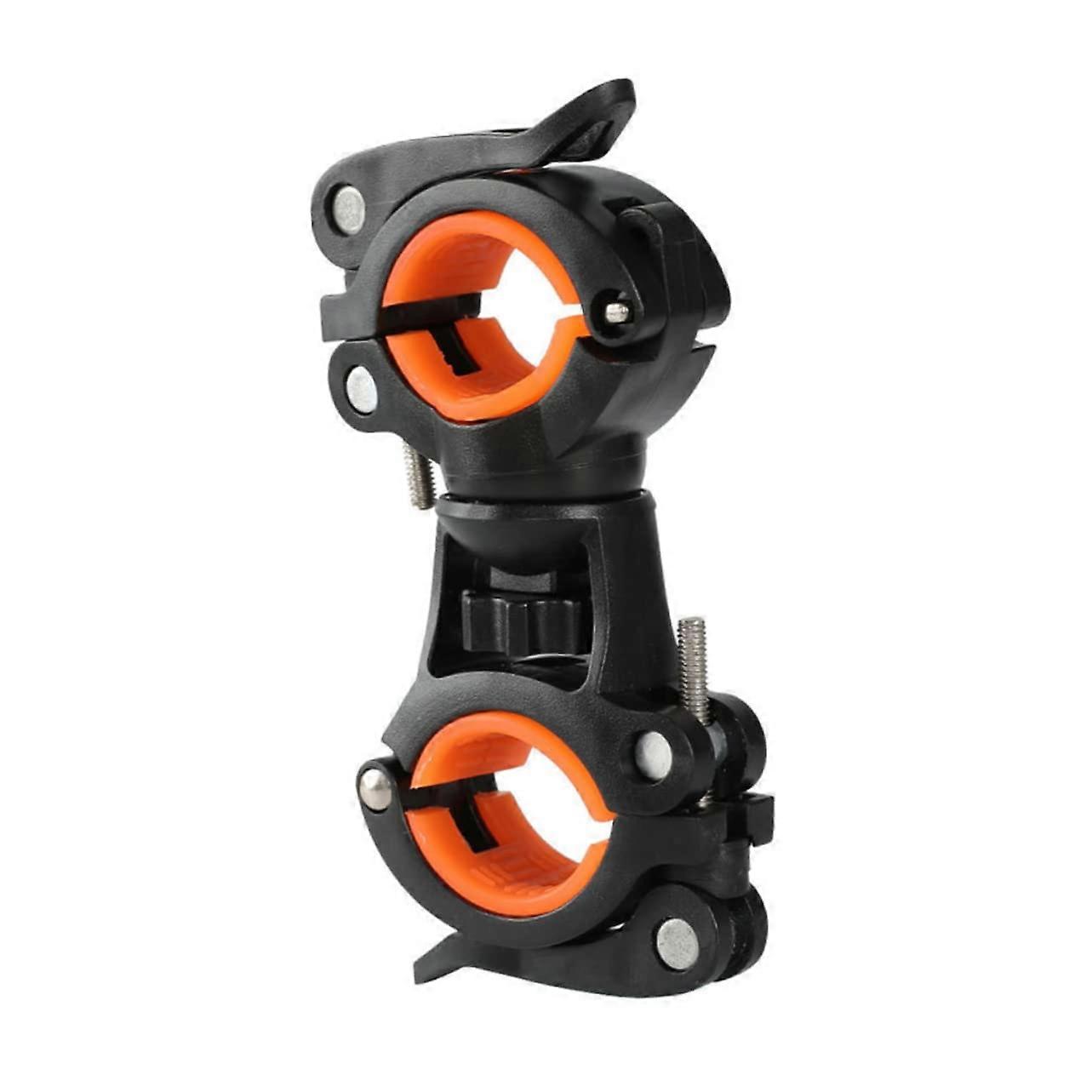 Bike Flashlight Mount with Quick Install, Universal Handlebar Fit, Stable Night Riding, Orange