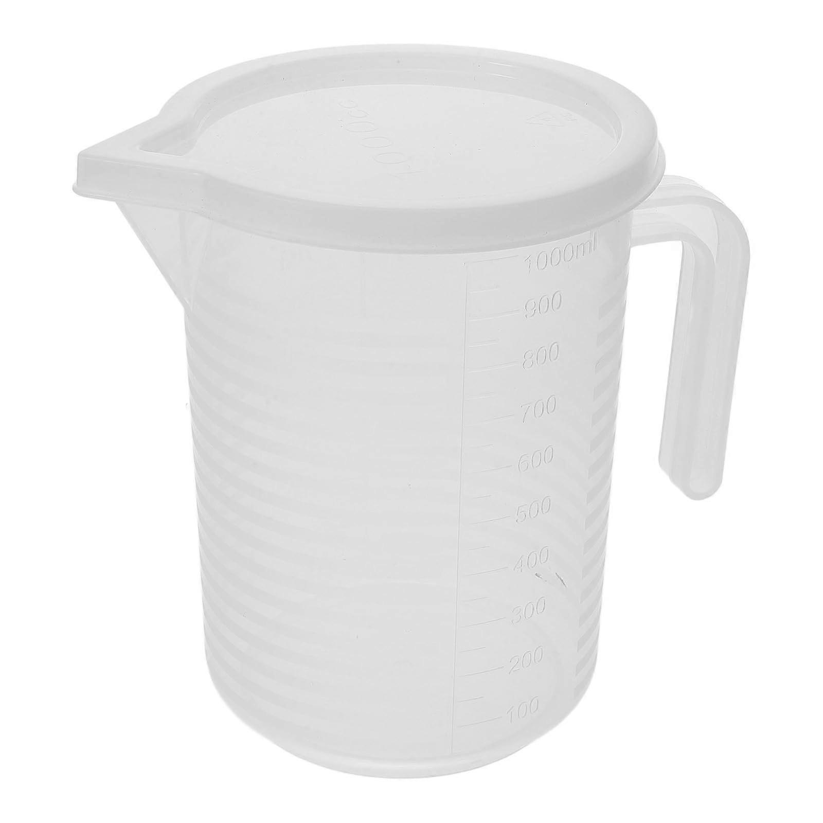 Measuring Cup with Lid 1000ml Plastic Pitcher for Baking and Cooking with Clear Markings