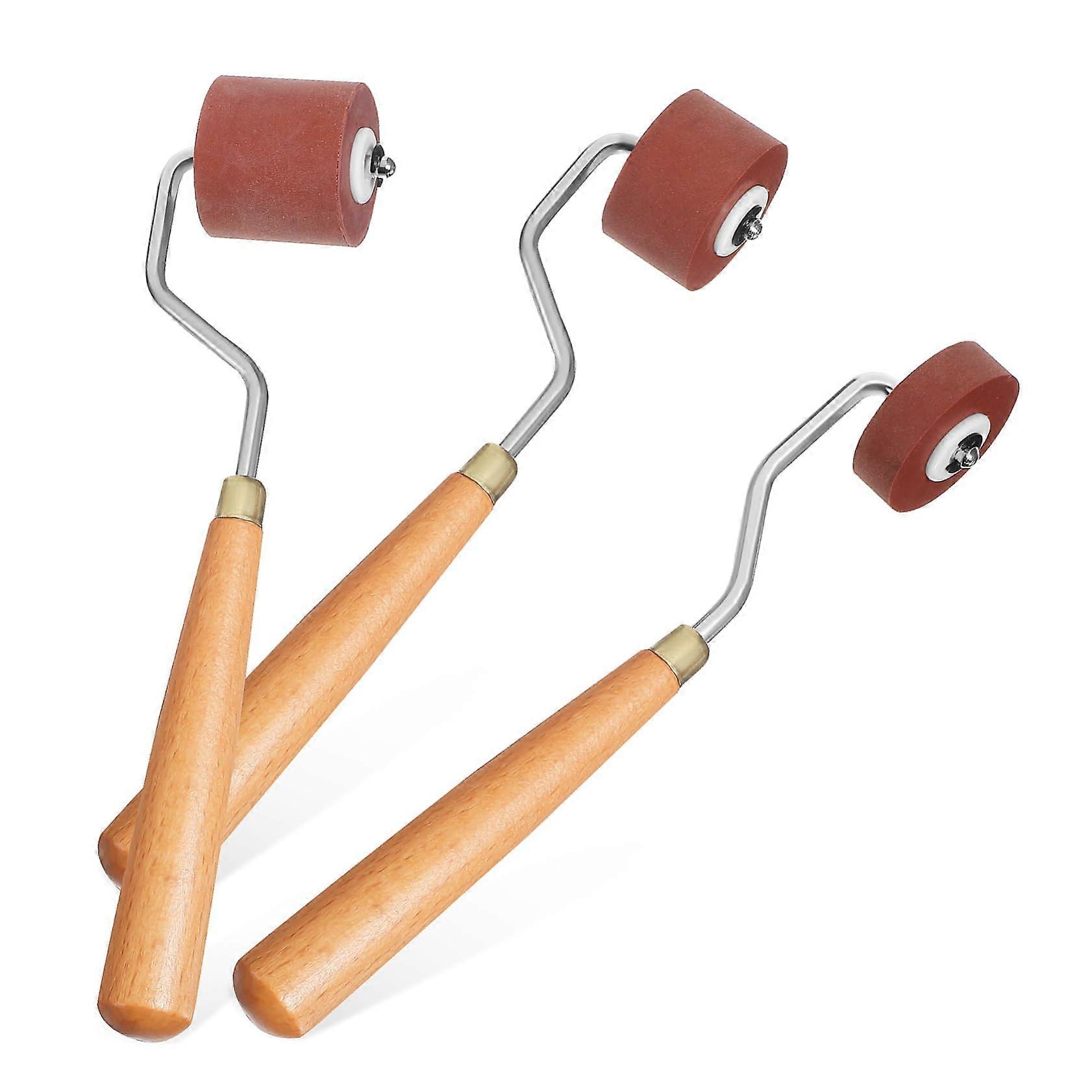 Ink Roller Set 3pcs Rubber Brayer for Printmaking Crafts with Smooth Ink Application