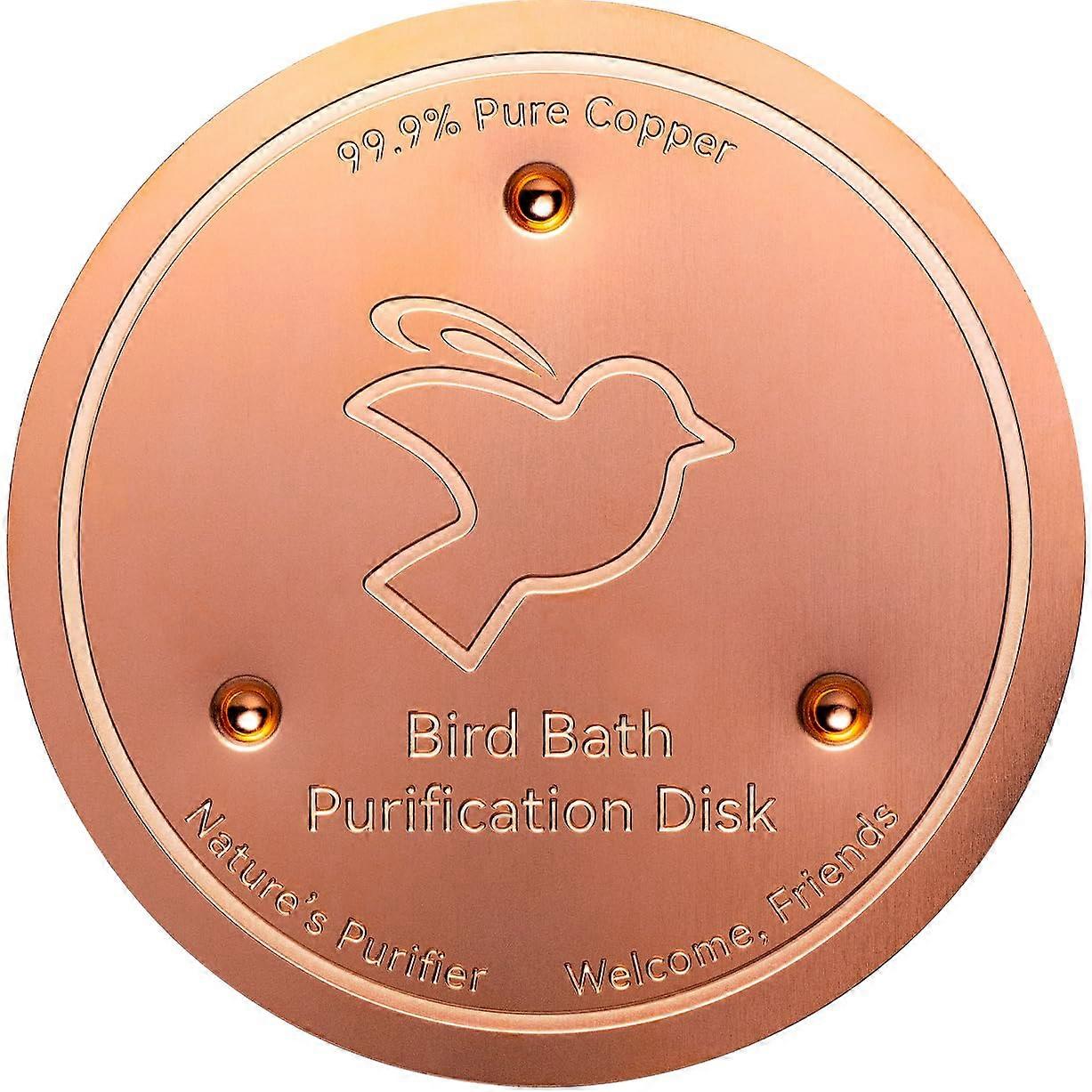 Copper Bird Bath Disk 99.99% Pure Copper Cleaner with Algae Reduction Design for Outdoor Basins
