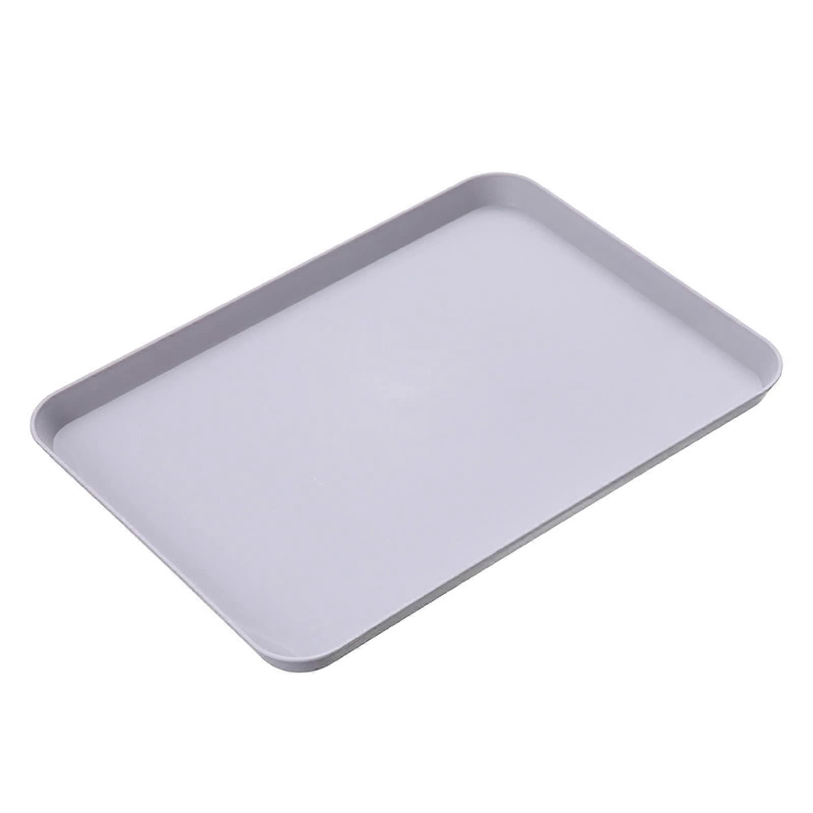 Rectangular Plastic Serving Tray for Kitchen and Restaurant, Stackable and HeatResistant
